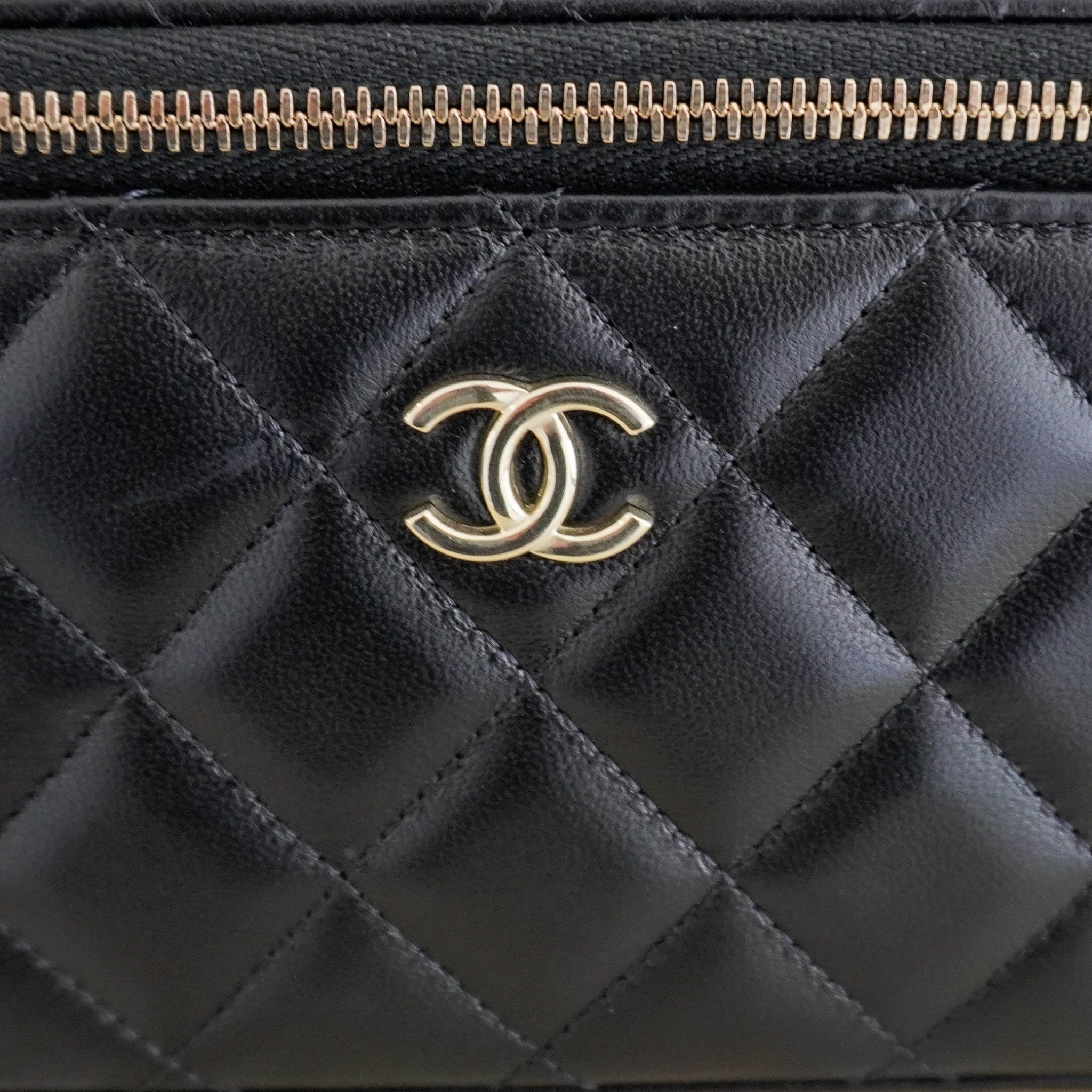 Chanel Black Quilted Vanity Case in Lambskin (RRP £3500) | Authentic Preloved - Reloved Again