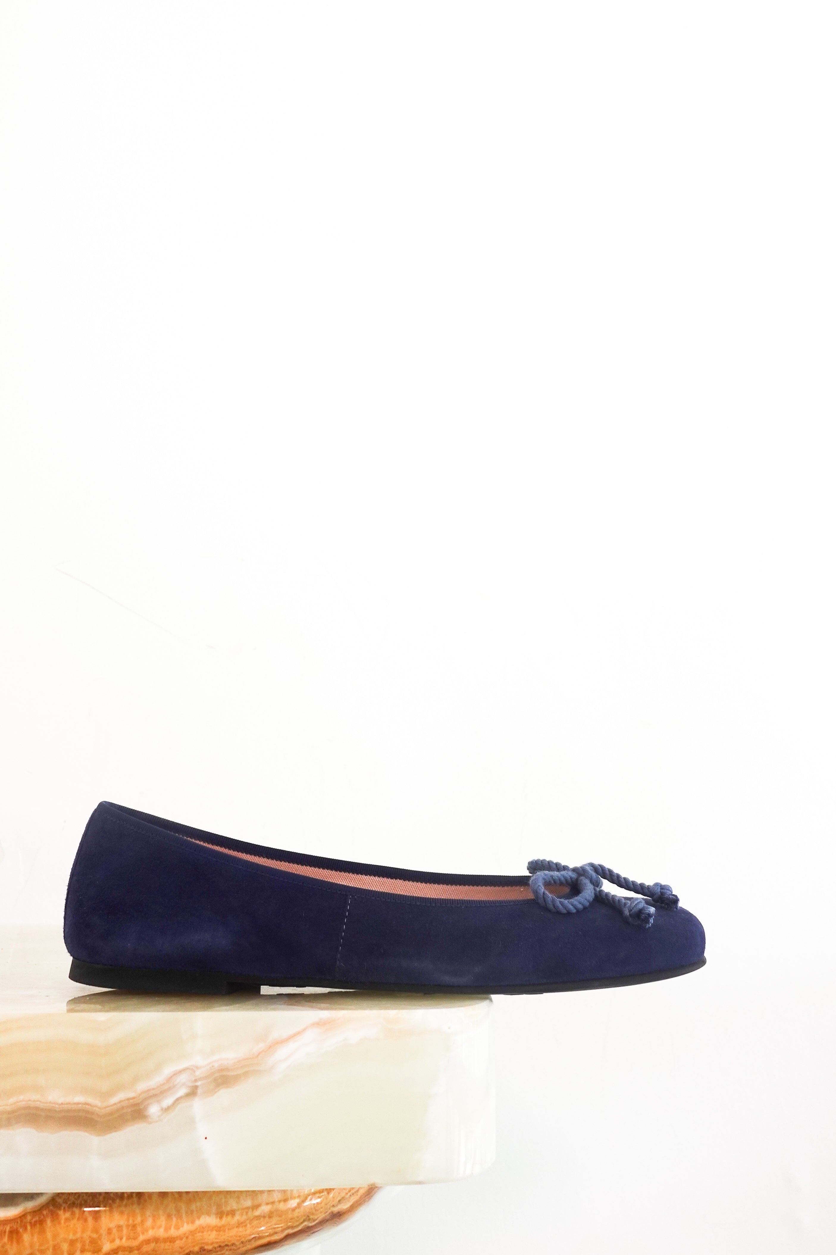 Blue suede ballet pumps RRP £150