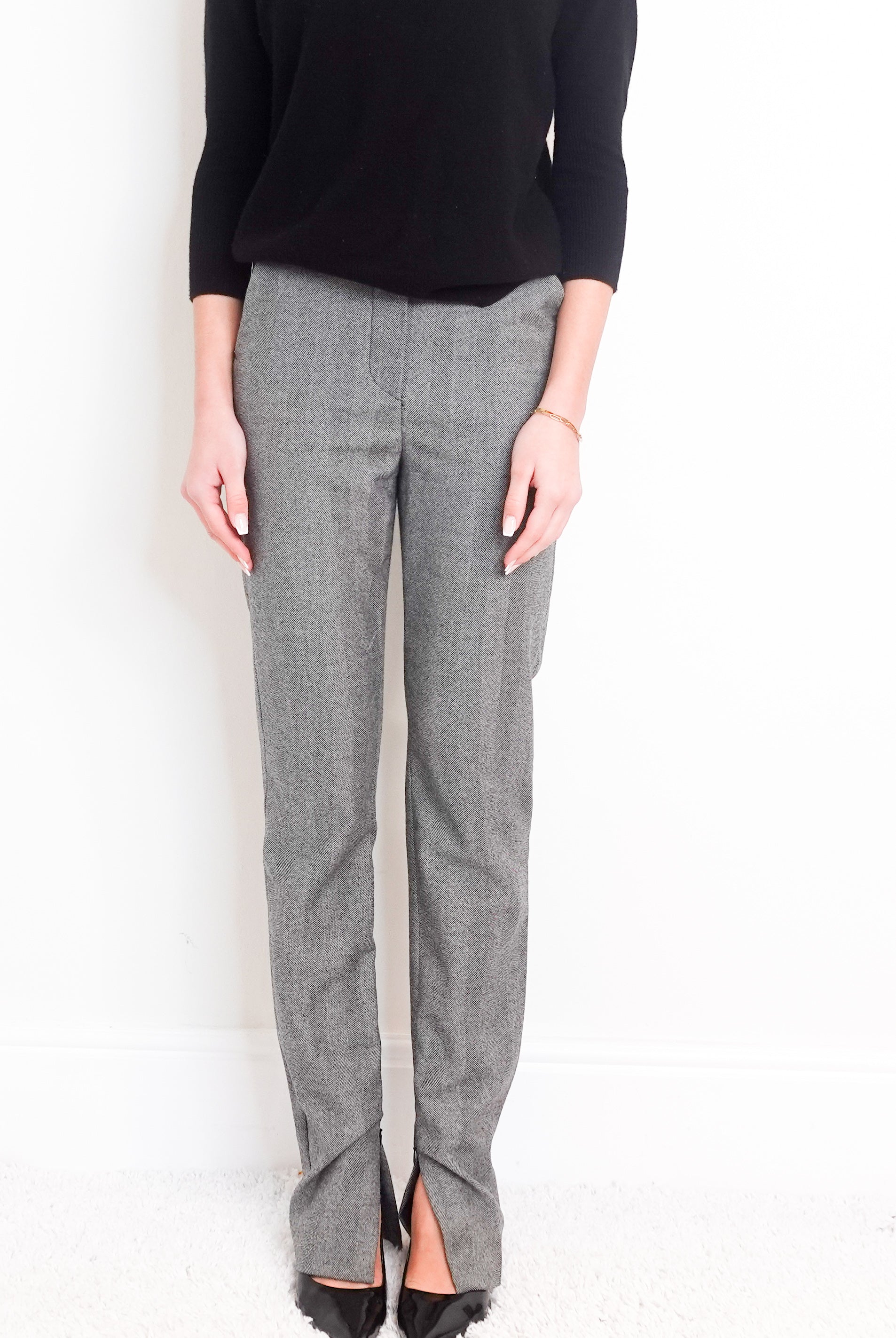 Wool Herringbone trousers RRP £290