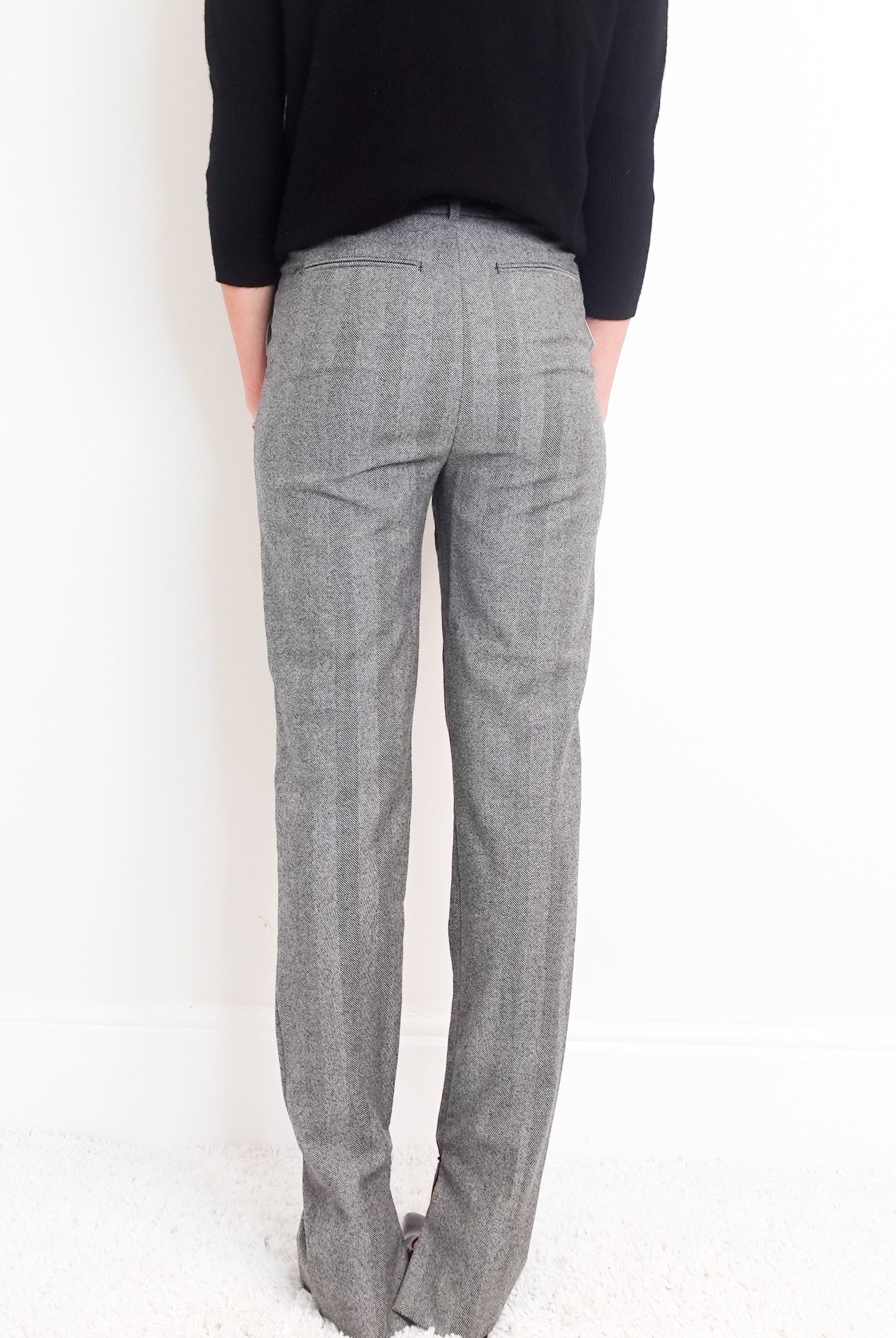 Wool Herringbone trousers RRP £290