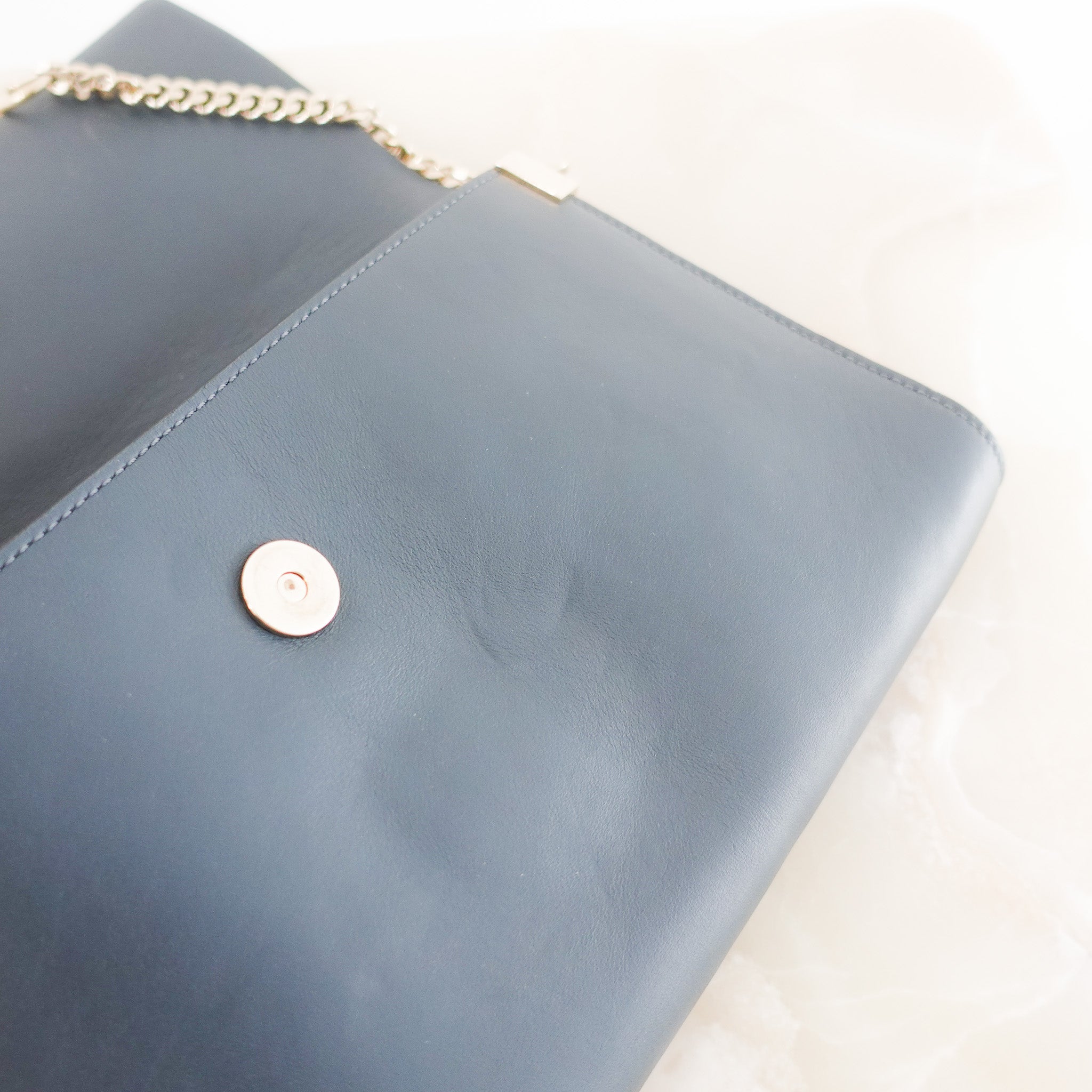 Chloe Faye Suede Clutch in Blue RRP £808 | Authentic Preloved