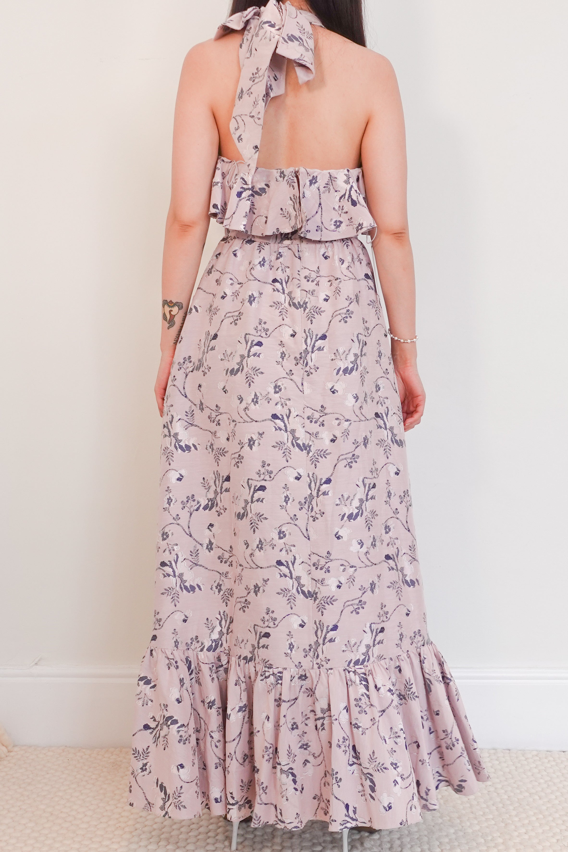 Halter neck floral maxi dress RRP £600