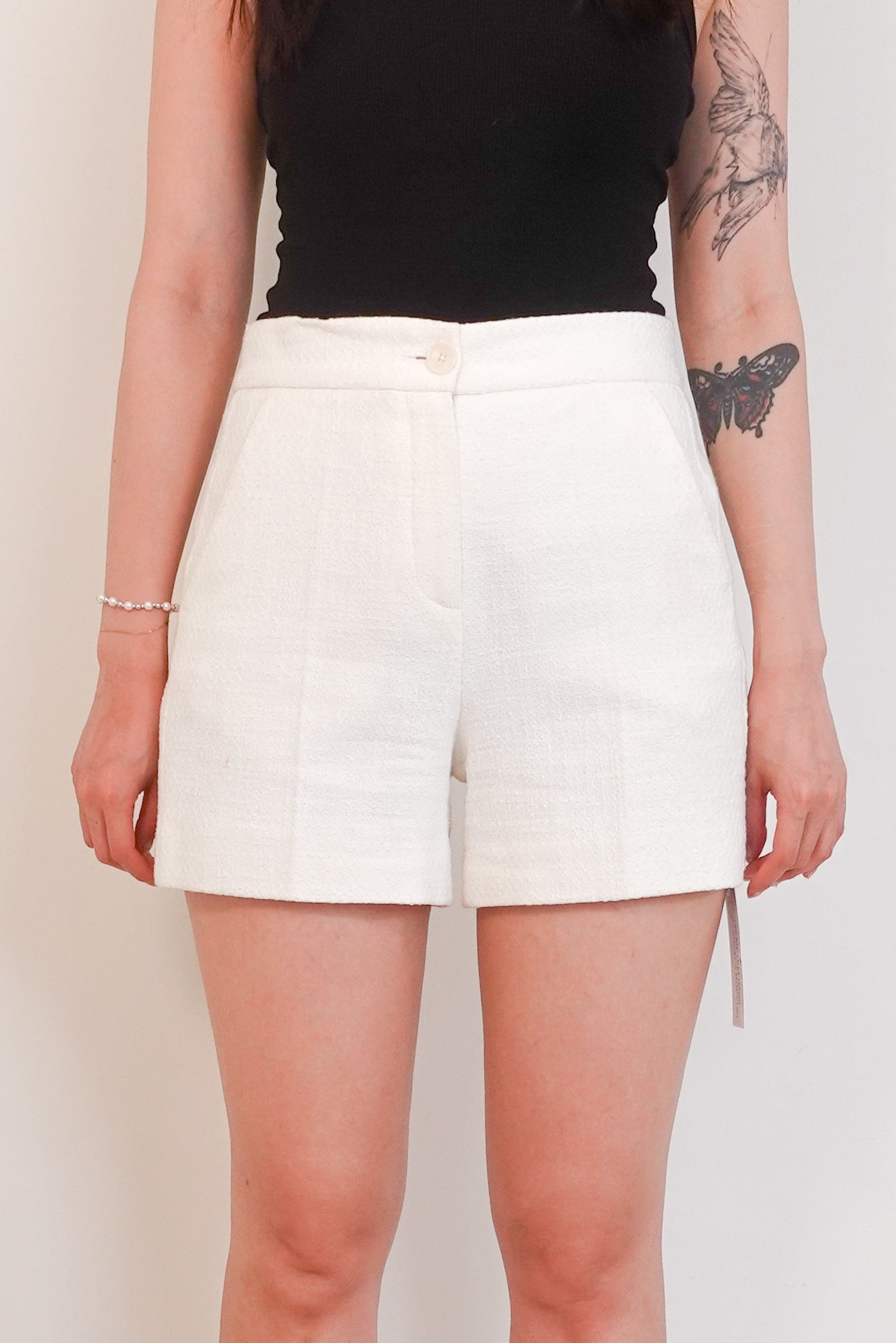 White boucle shorts RRP £150