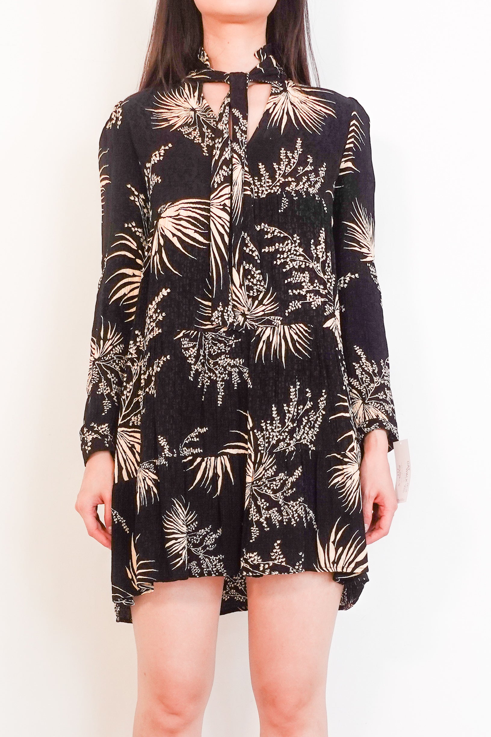 Black jacquard knee length dress RRP £310