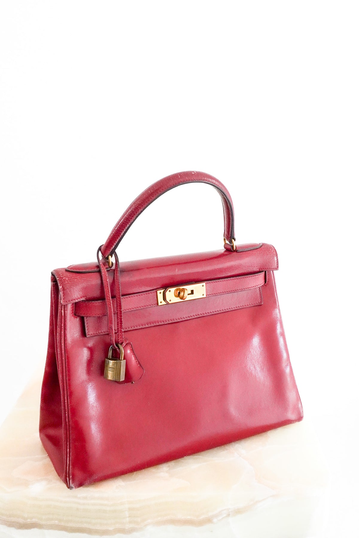 Hermes Kelly 28 Box Leather Rouge 1982 (RRP £13,000 ) | Authentic Preloved