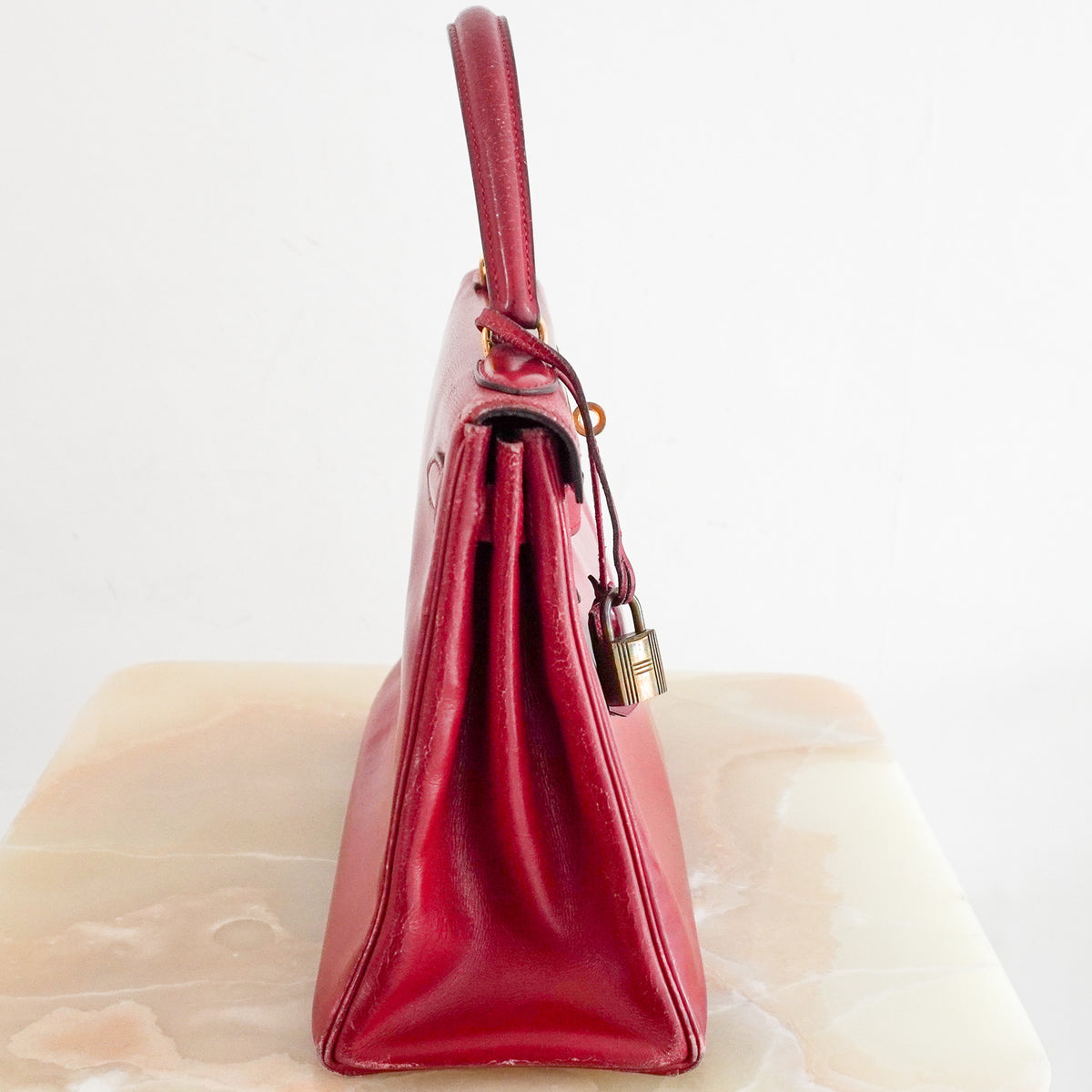 Hermes Kelly 28 Box Leather Rouge 1982 (RRP £13,000 ) | Authentic Preloved