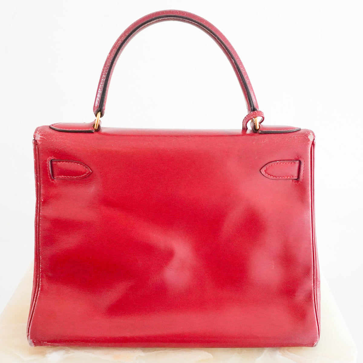 Hermes Kelly 28 Box Leather Rouge 1982 (RRP £13,000 ) | Authentic Preloved