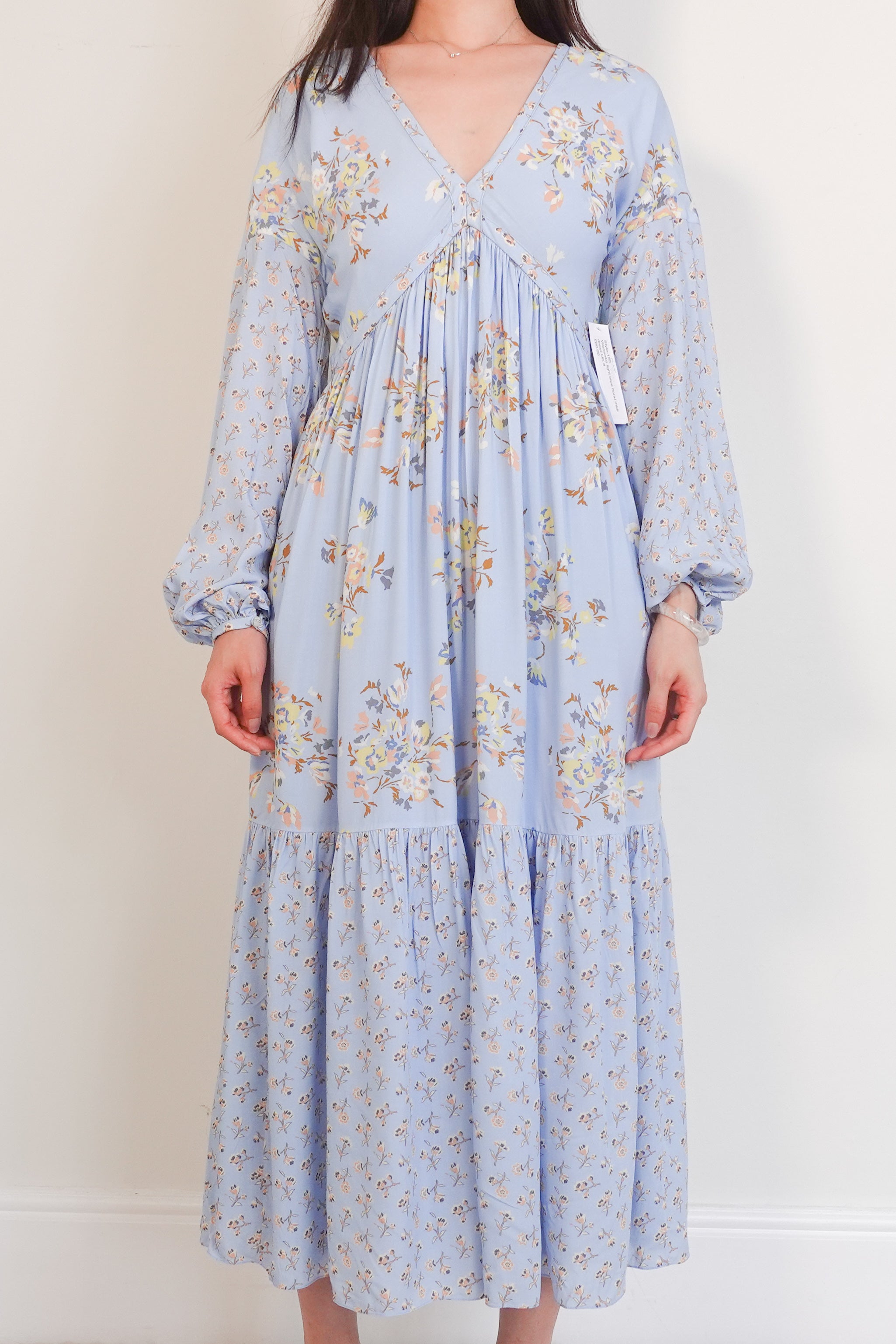 Light blue floral midi dress RRP £300