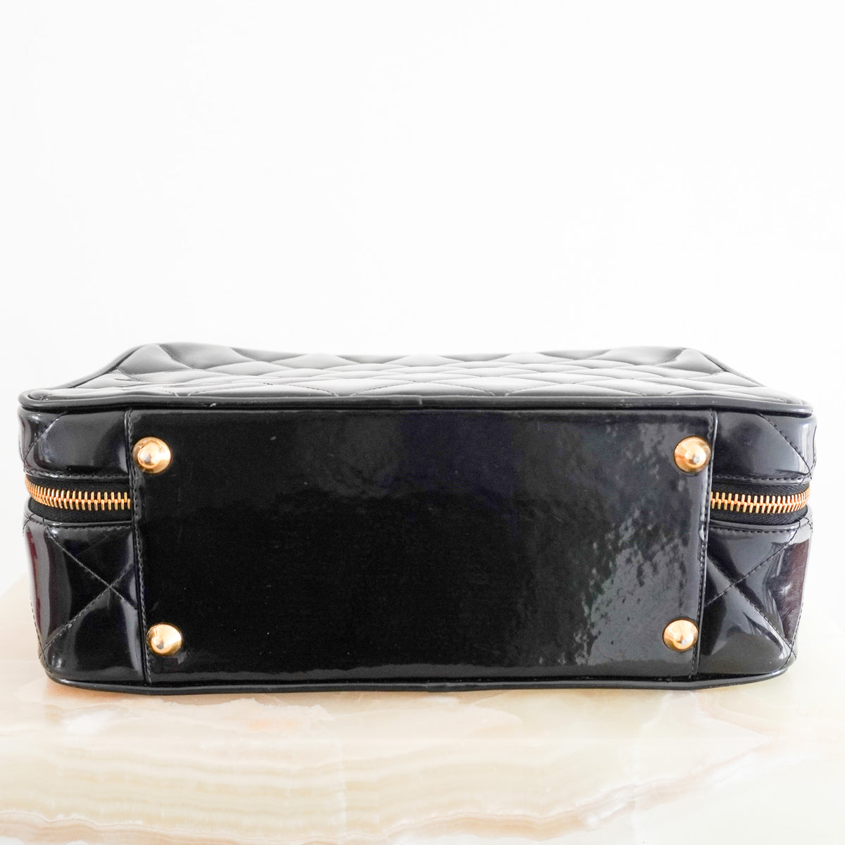 Chanel Vintage Quilted Patent Cube Vanity Bag (RRP £4500) | Authentic Preloved