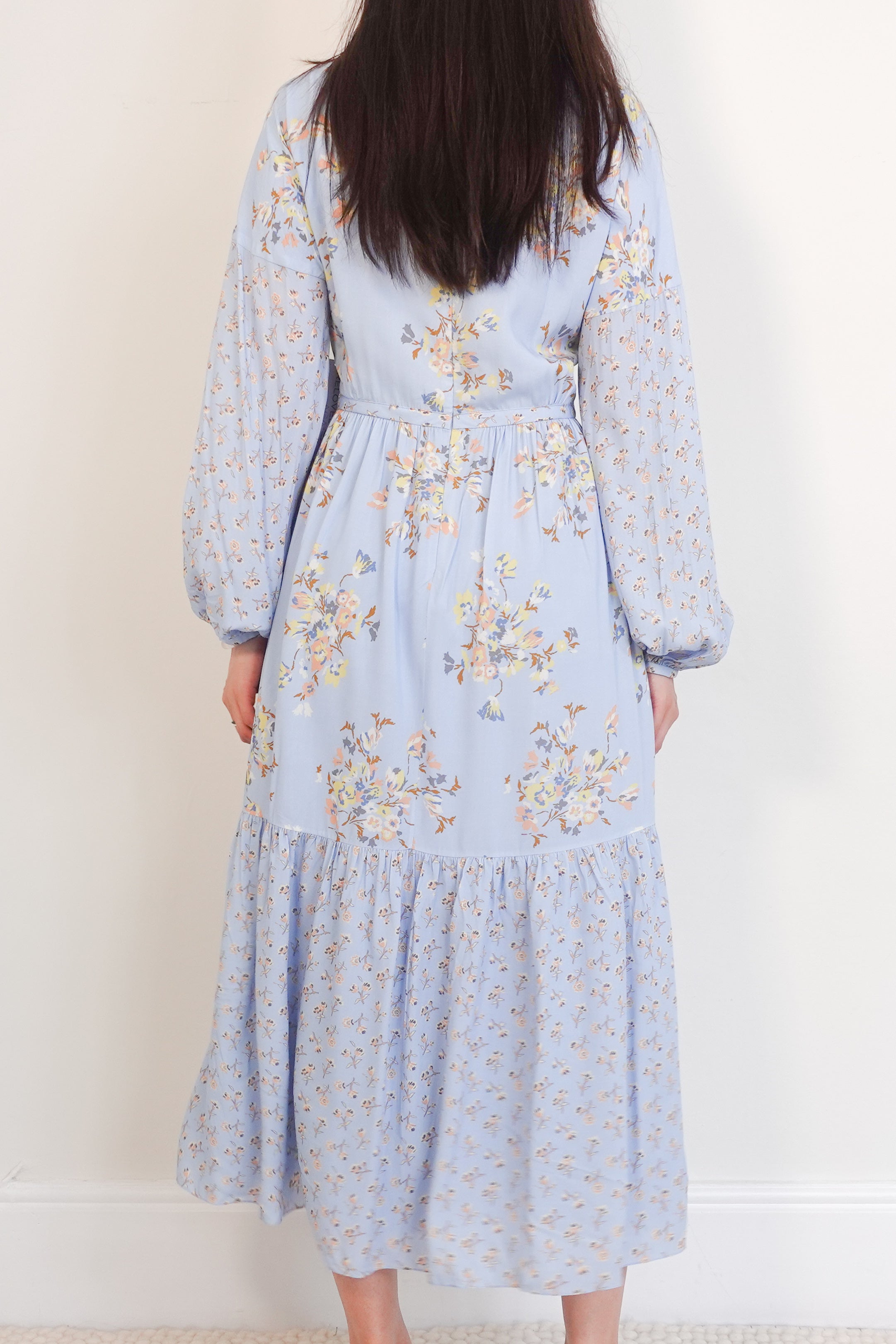 Light blue floral midi dress RRP £300