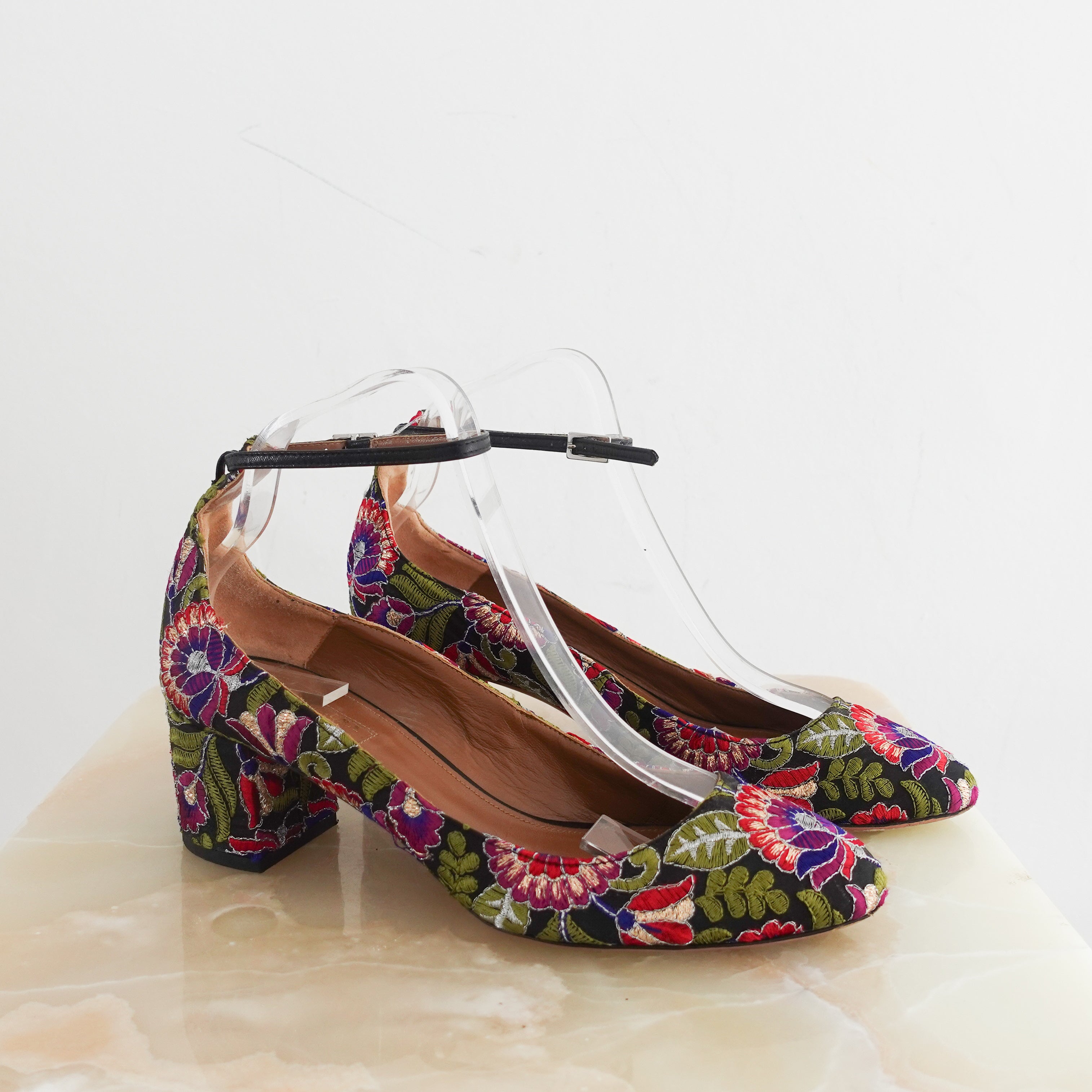 Floral brocade block heels RRP £620