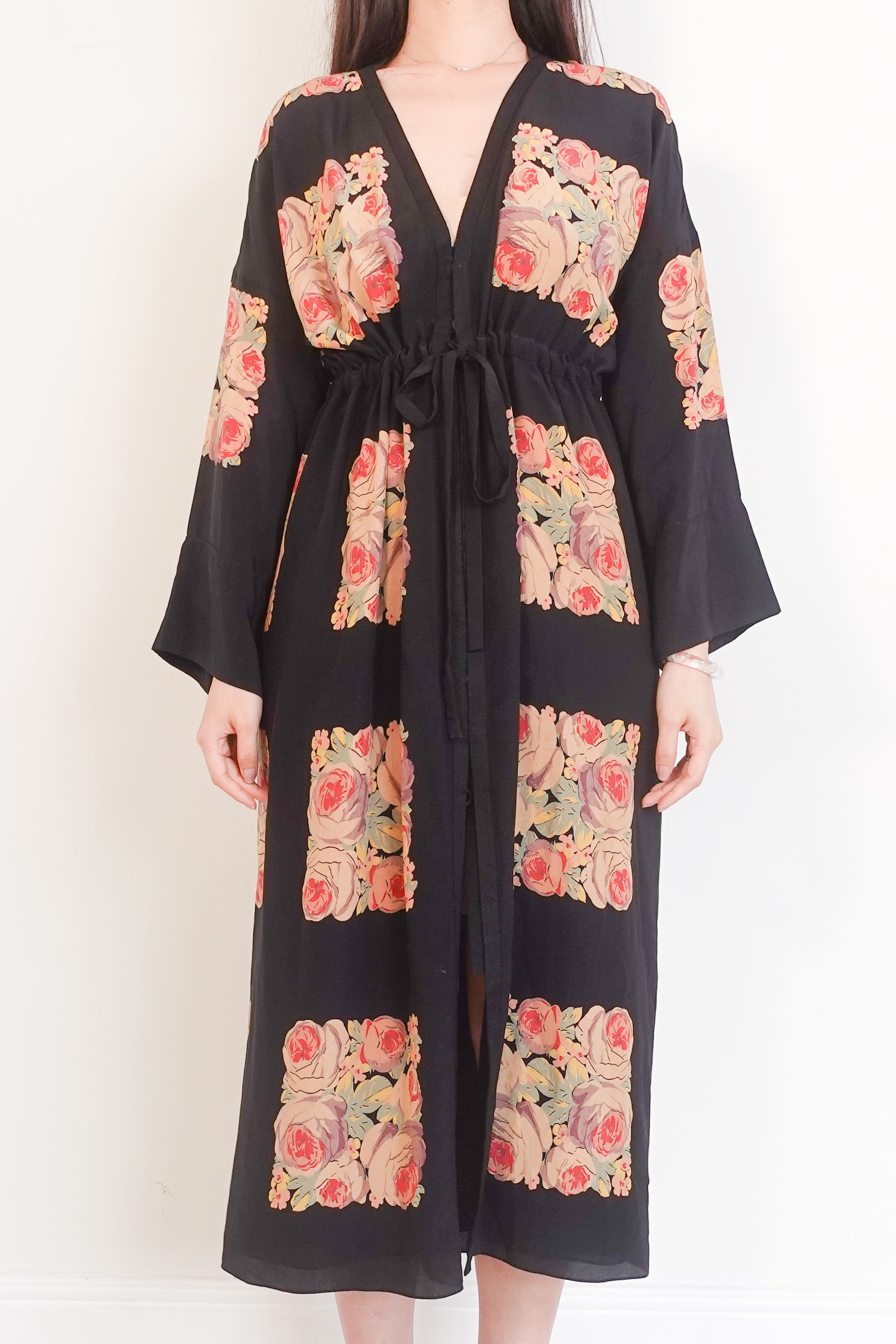 Black knotted waist midi dress RRP £450