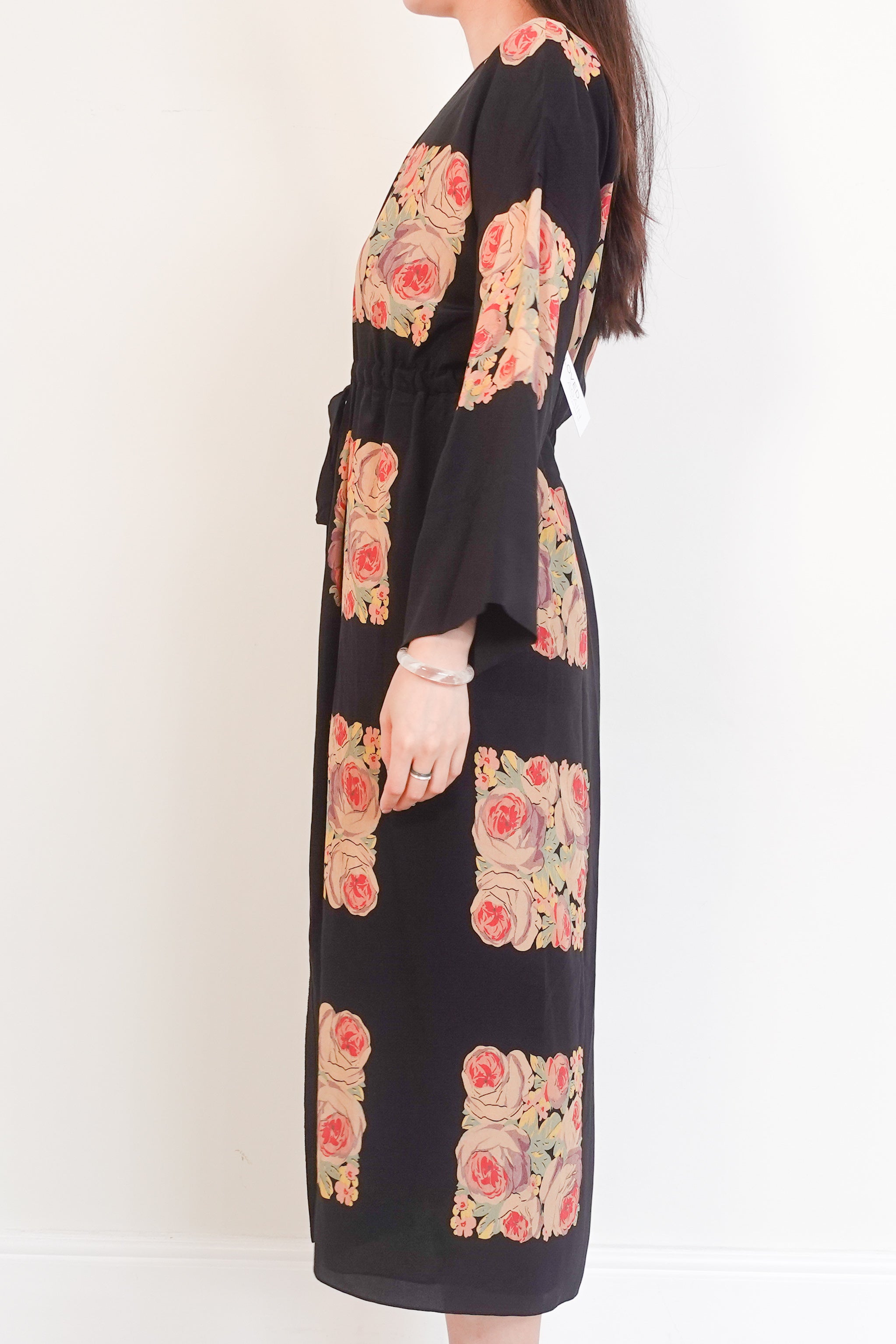 Black knotted waist midi dress RRP £450