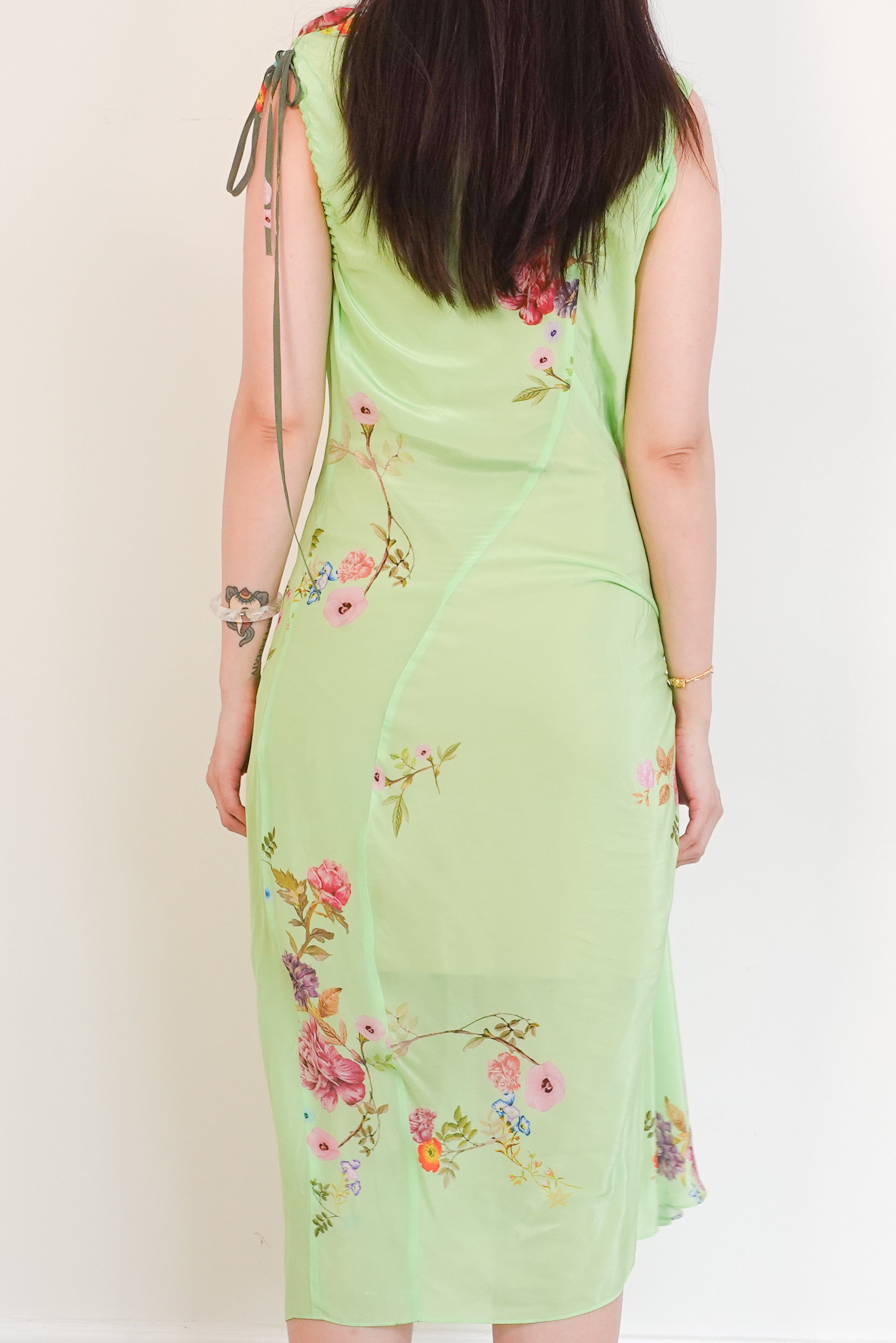 Green floral midi dress RRP £1.5k