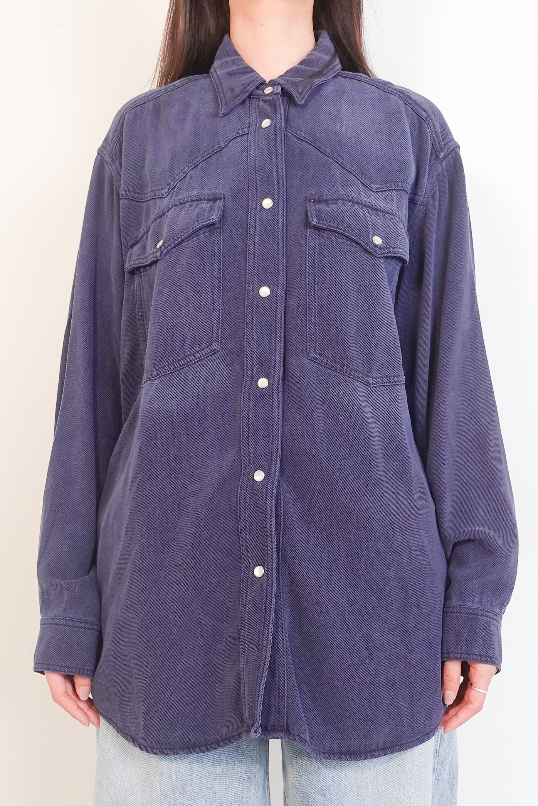 Blue oversized shacket RRP £500