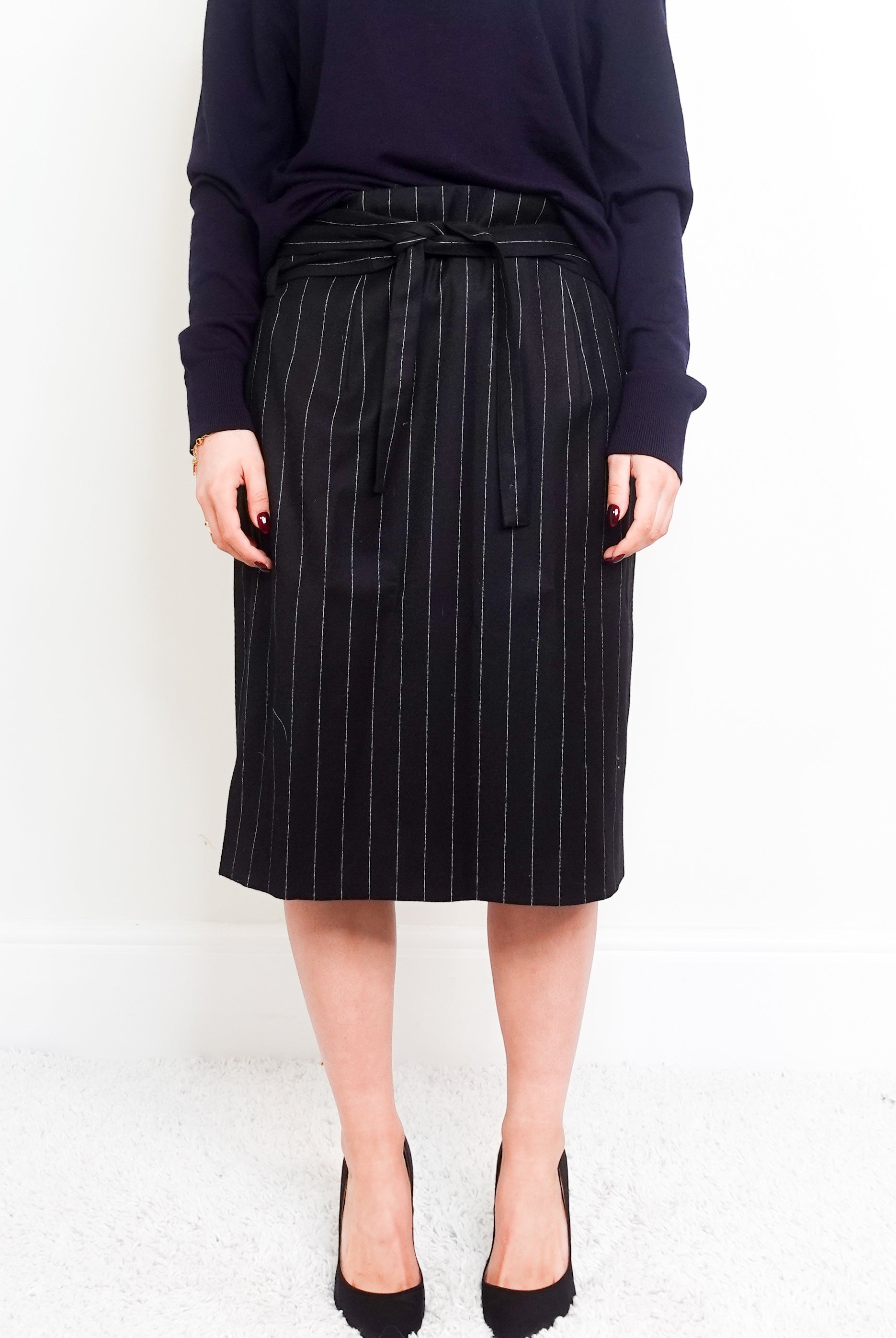 Belted Pinstripe Pencil Skirt RRP £250