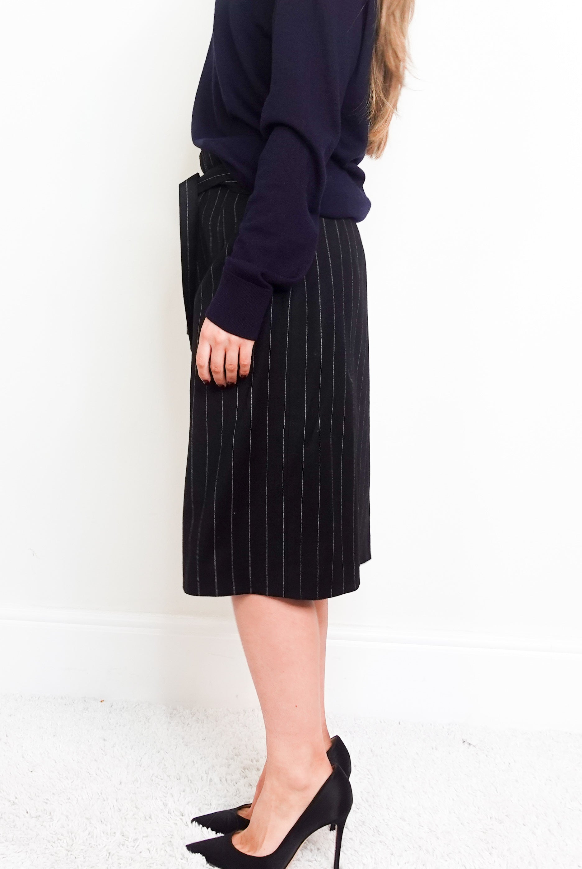 Belted Pinstripe Pencil Skirt RRP £250