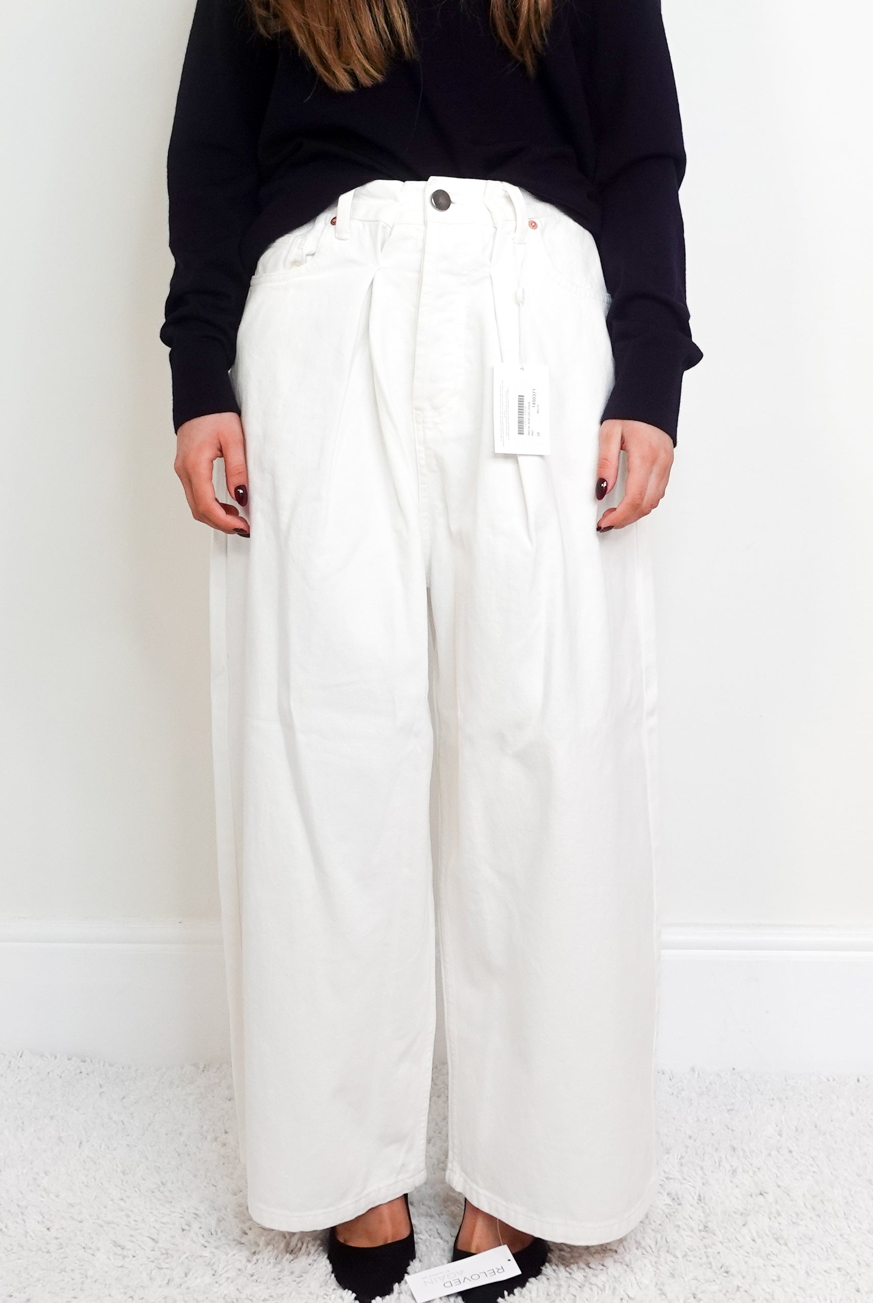 NEW White Wide Leg jeans RRP £250-FINAL SALE