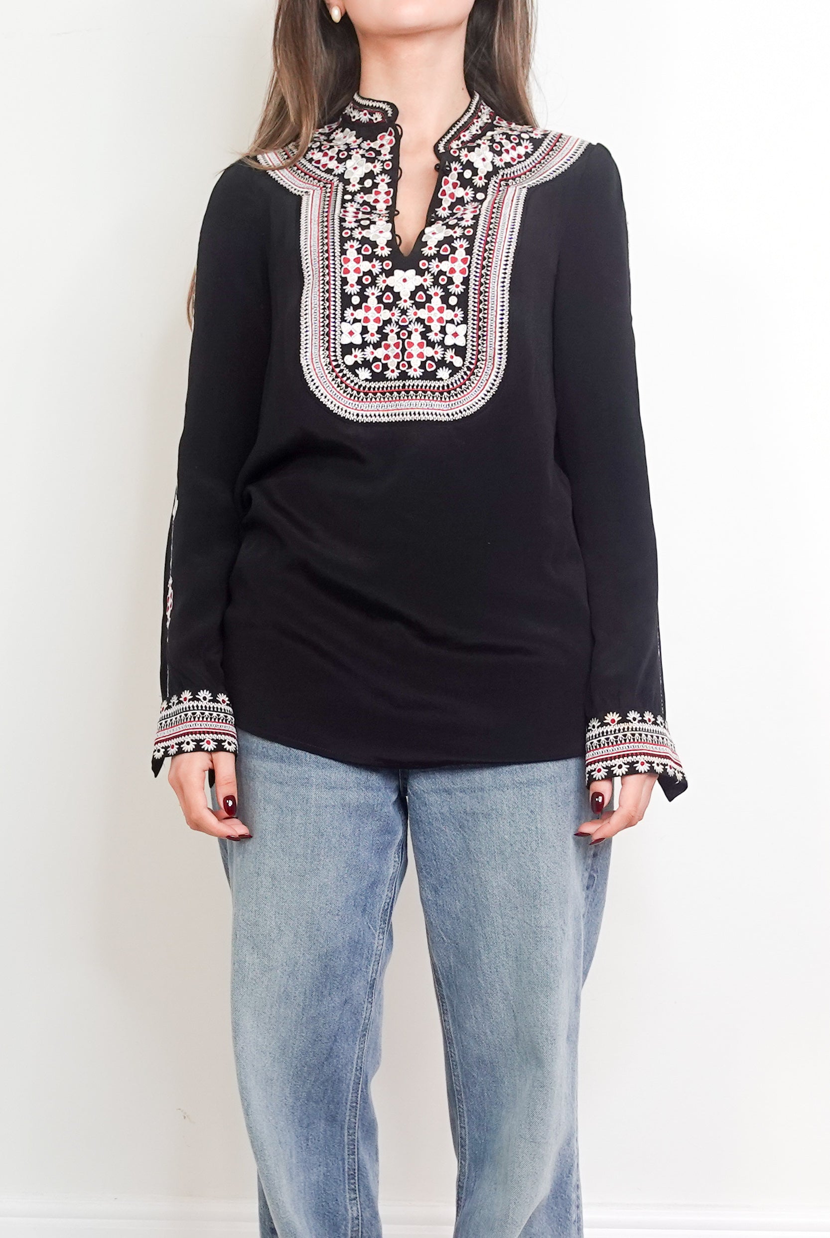 Black blouse with embroidery £275