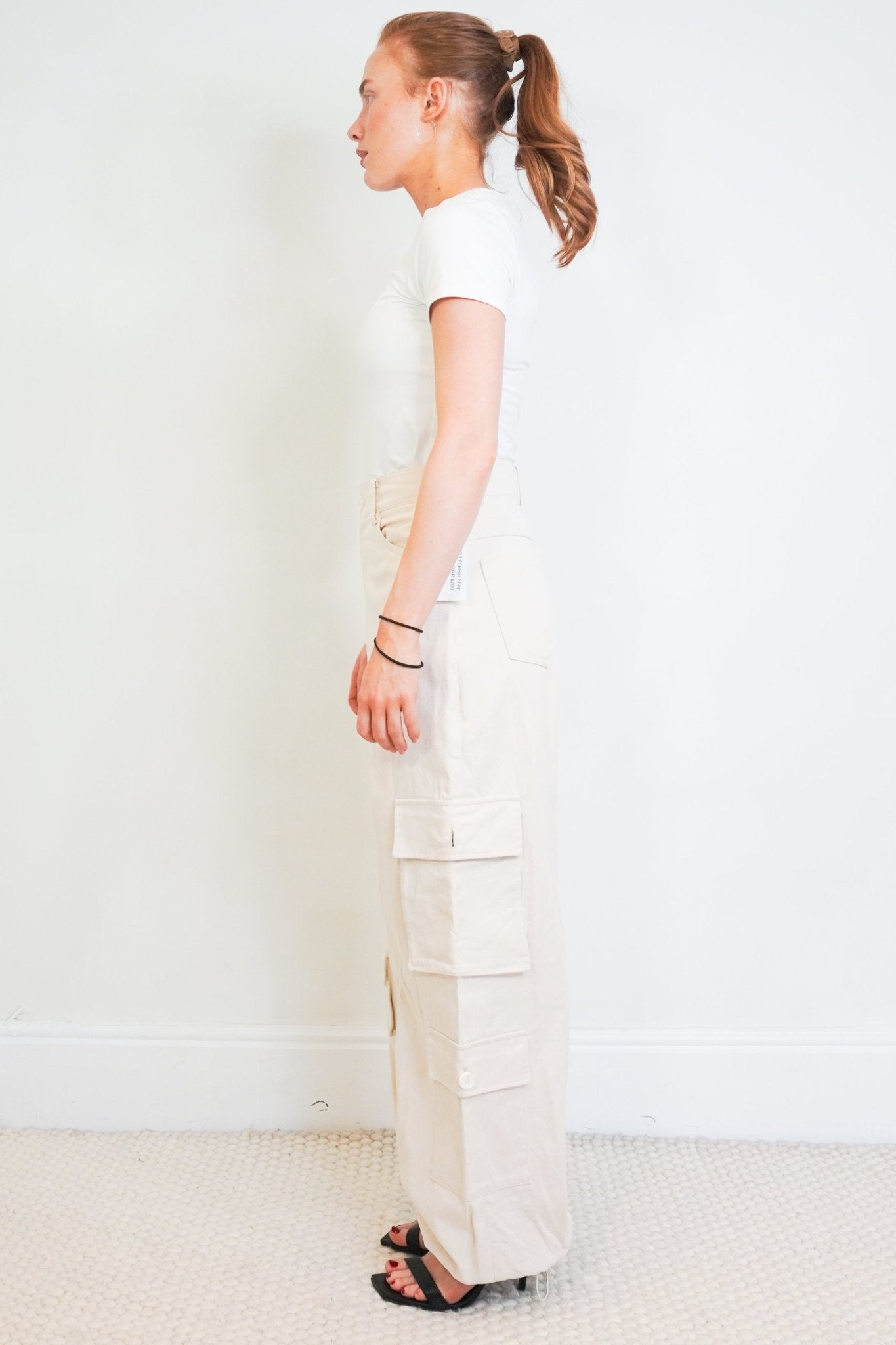 The Frankie Shop Cream Cotton Cargo Trousers RRP £200 | Authentic Preloved - Reloved Again