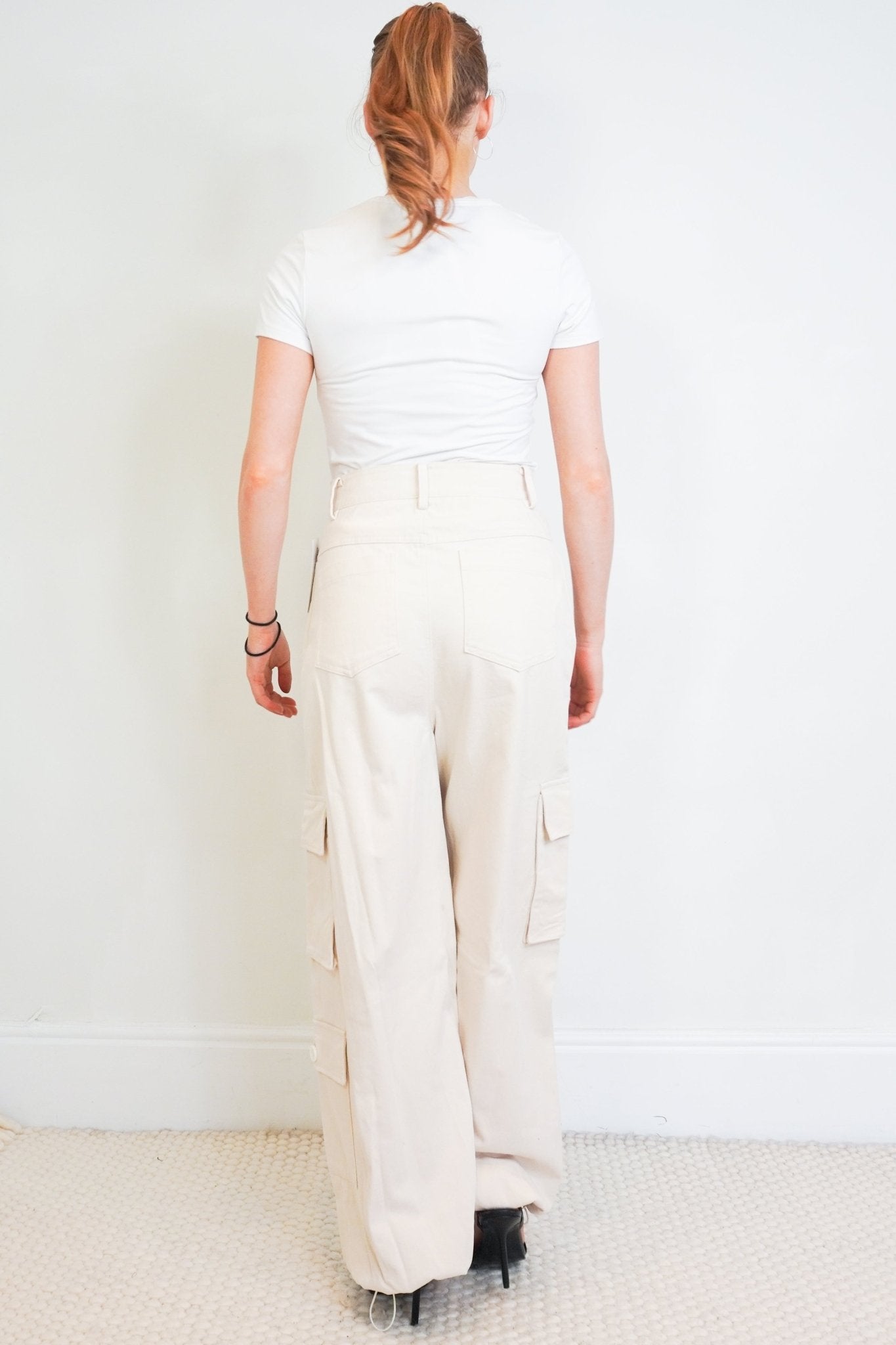 The Frankie Shop Cream Cotton Cargo Trousers RRP £200 | Authentic Preloved - Reloved Again