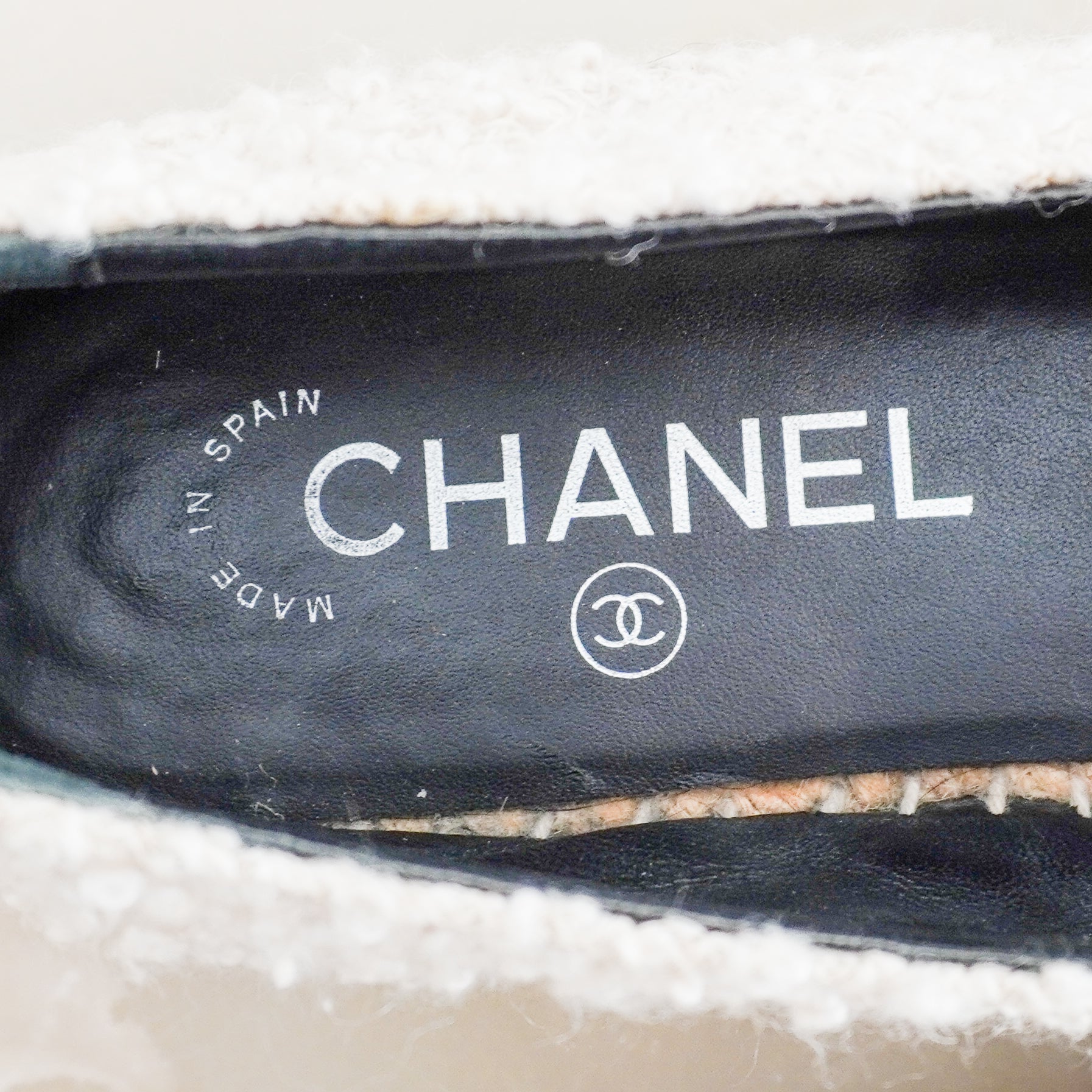 Chanel CC Cream Boucle Espadrilles (RRP £730) | Authentic Preloved