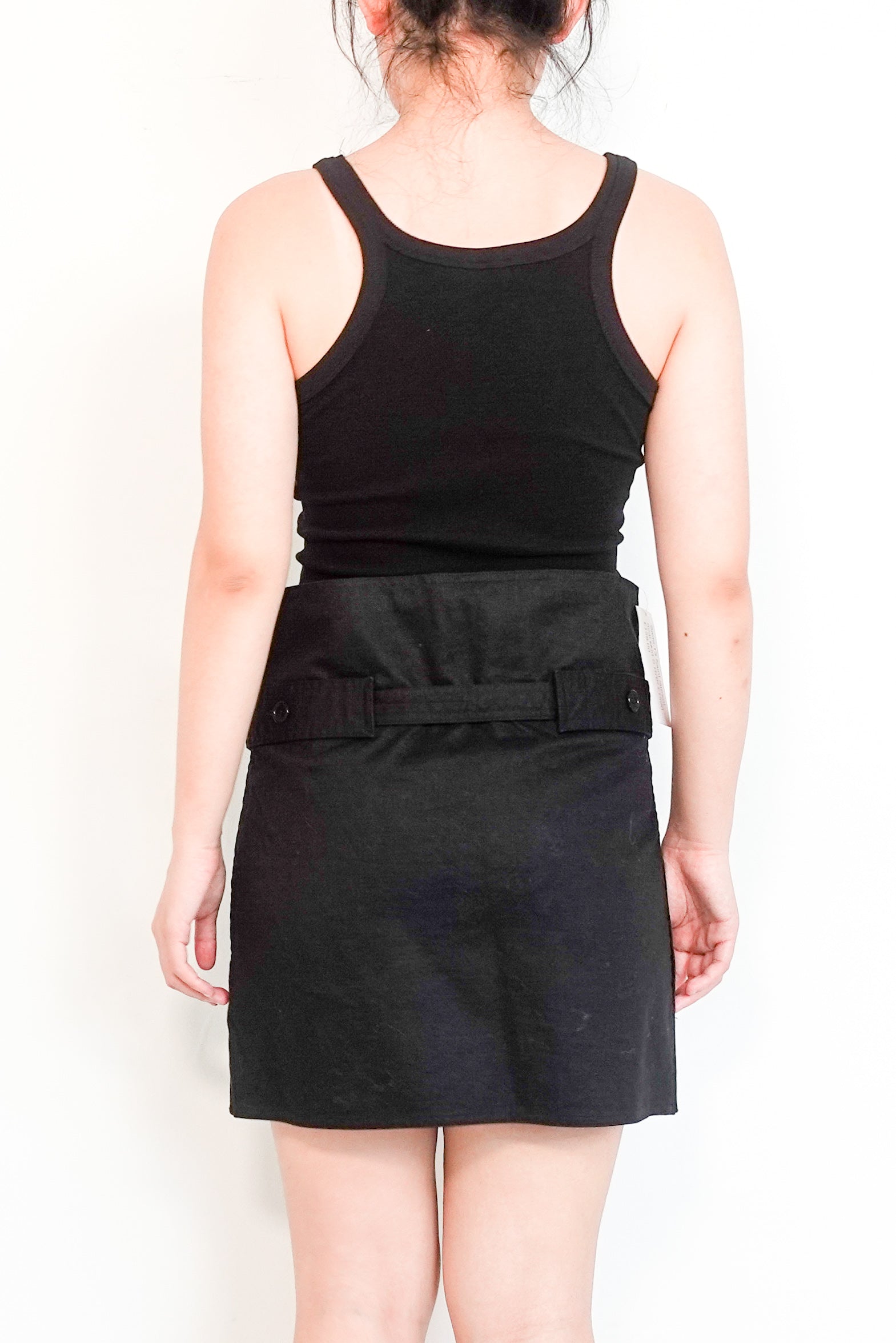 Black belt buckle mini skirt RRP £1.5k