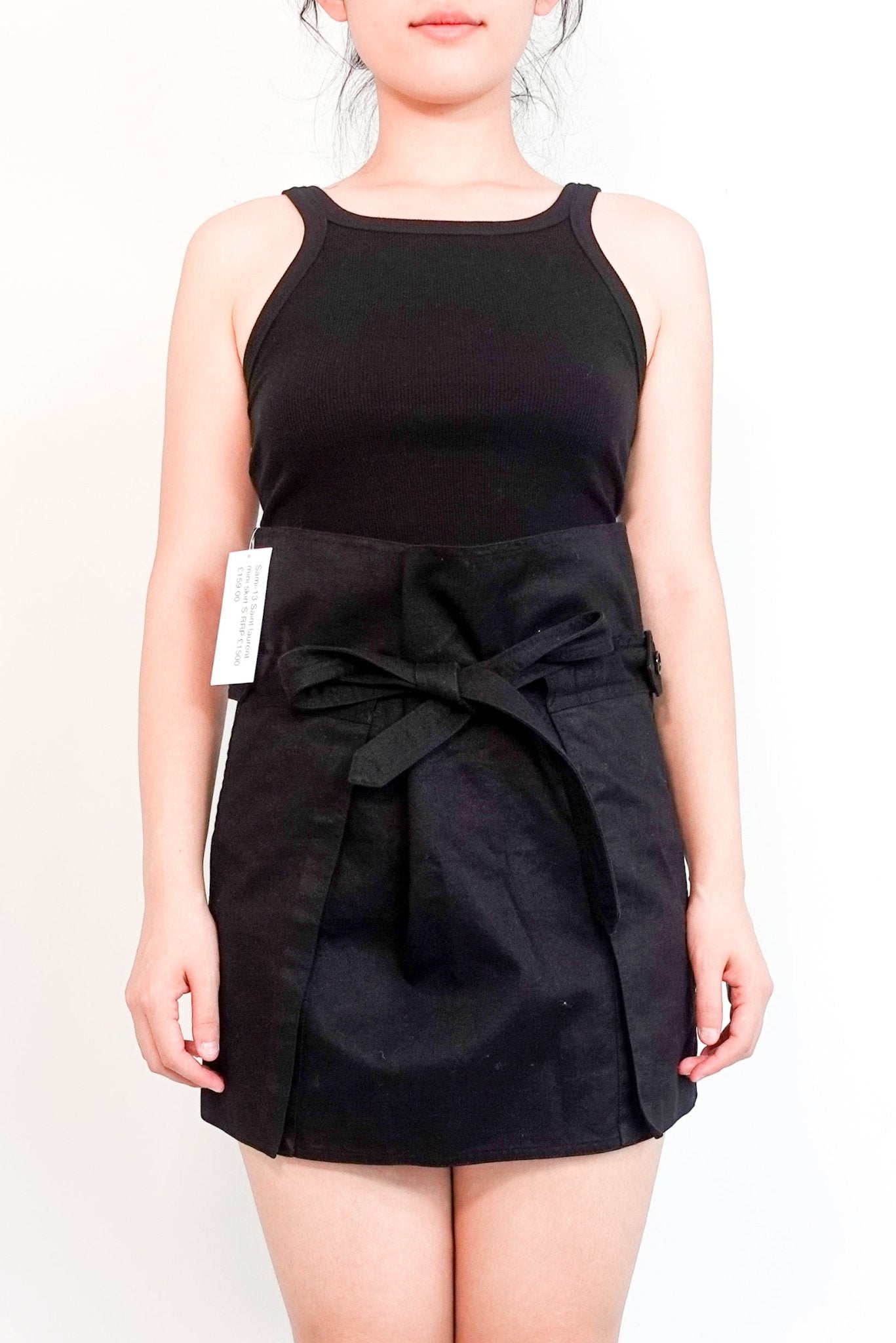 Black belt buckle mini skirt RRP £1.5k - Reloved Again