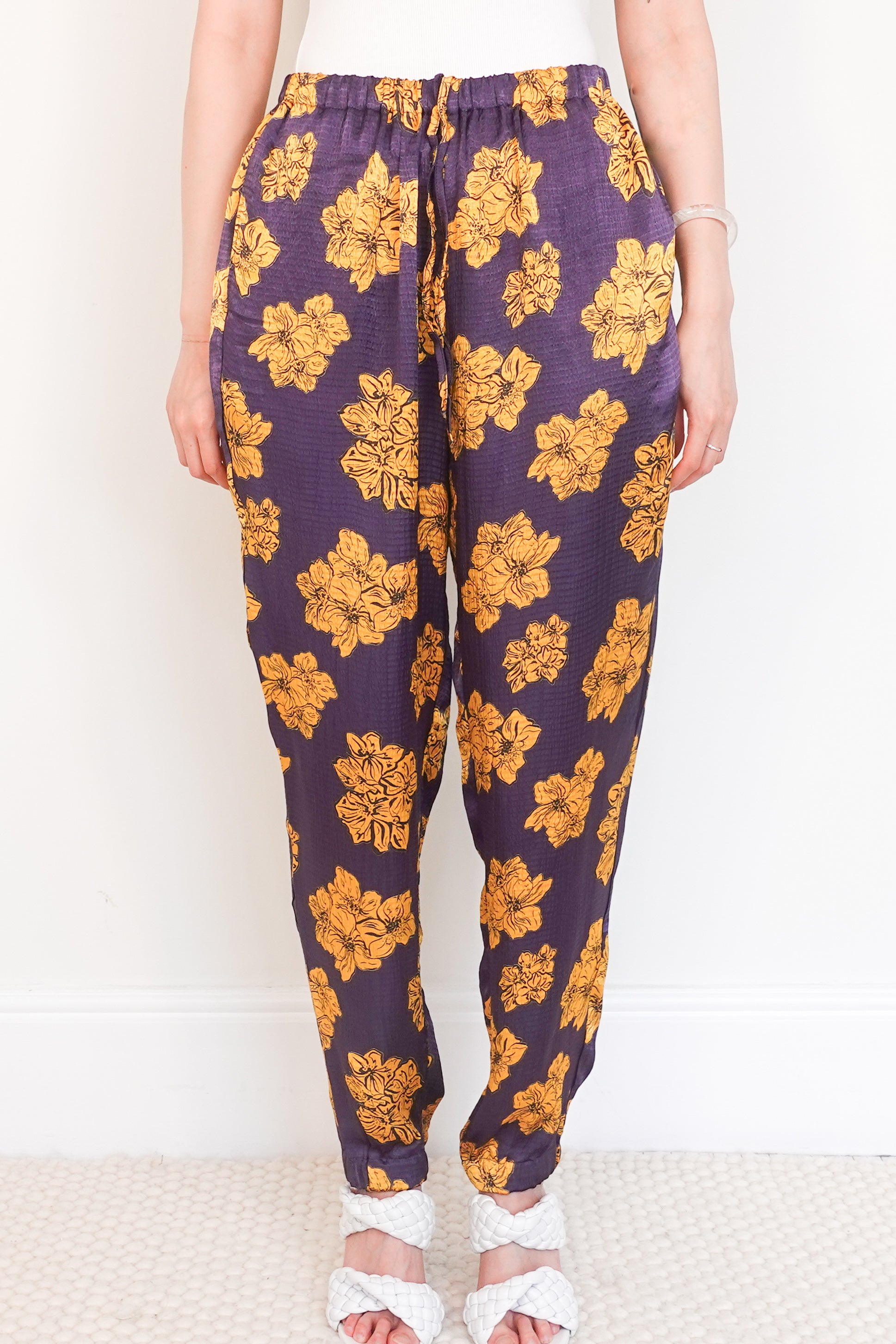 Purple floral Ava trousers RRP £130