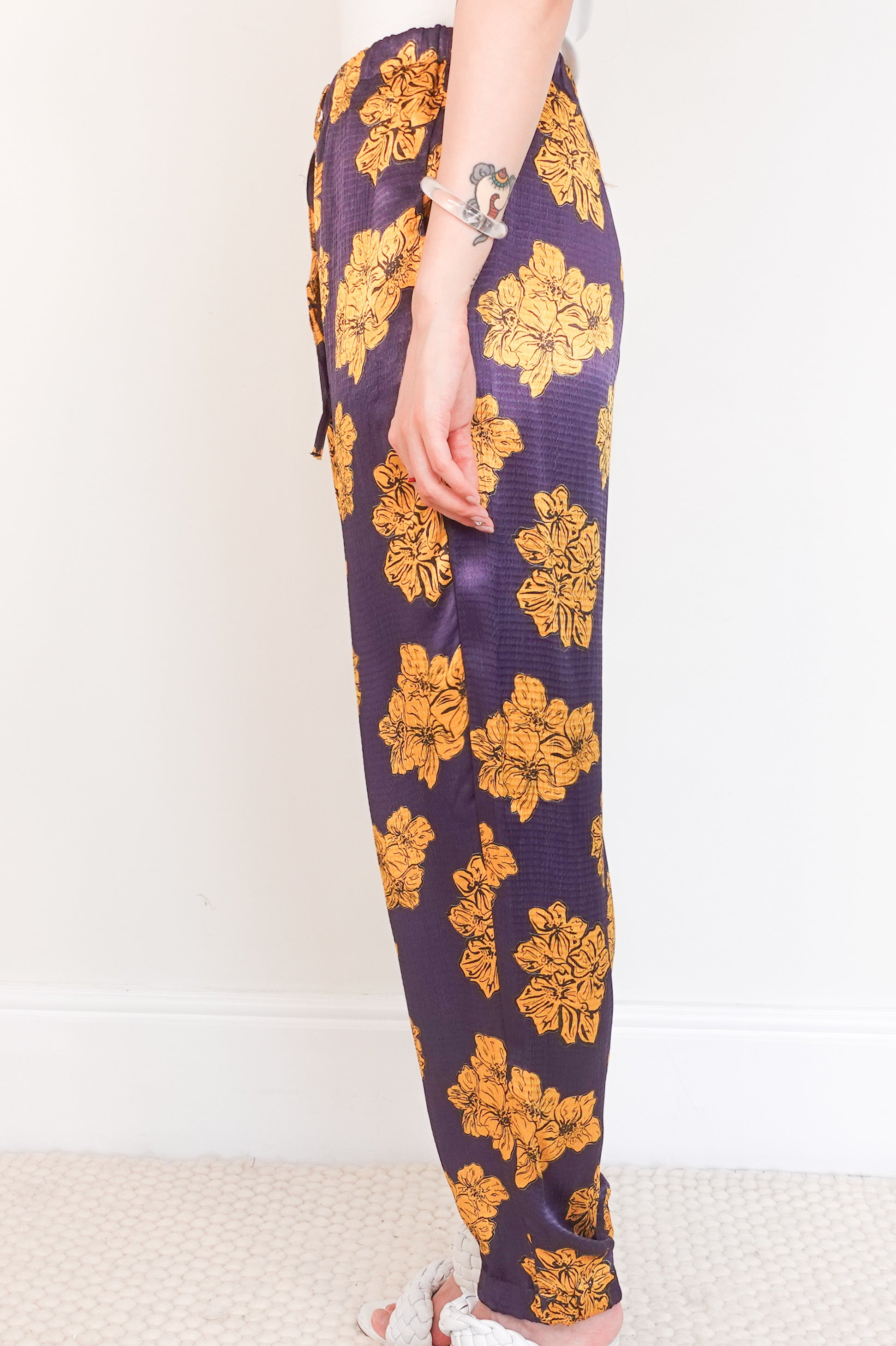 Purple floral Ava trousers RRP £130