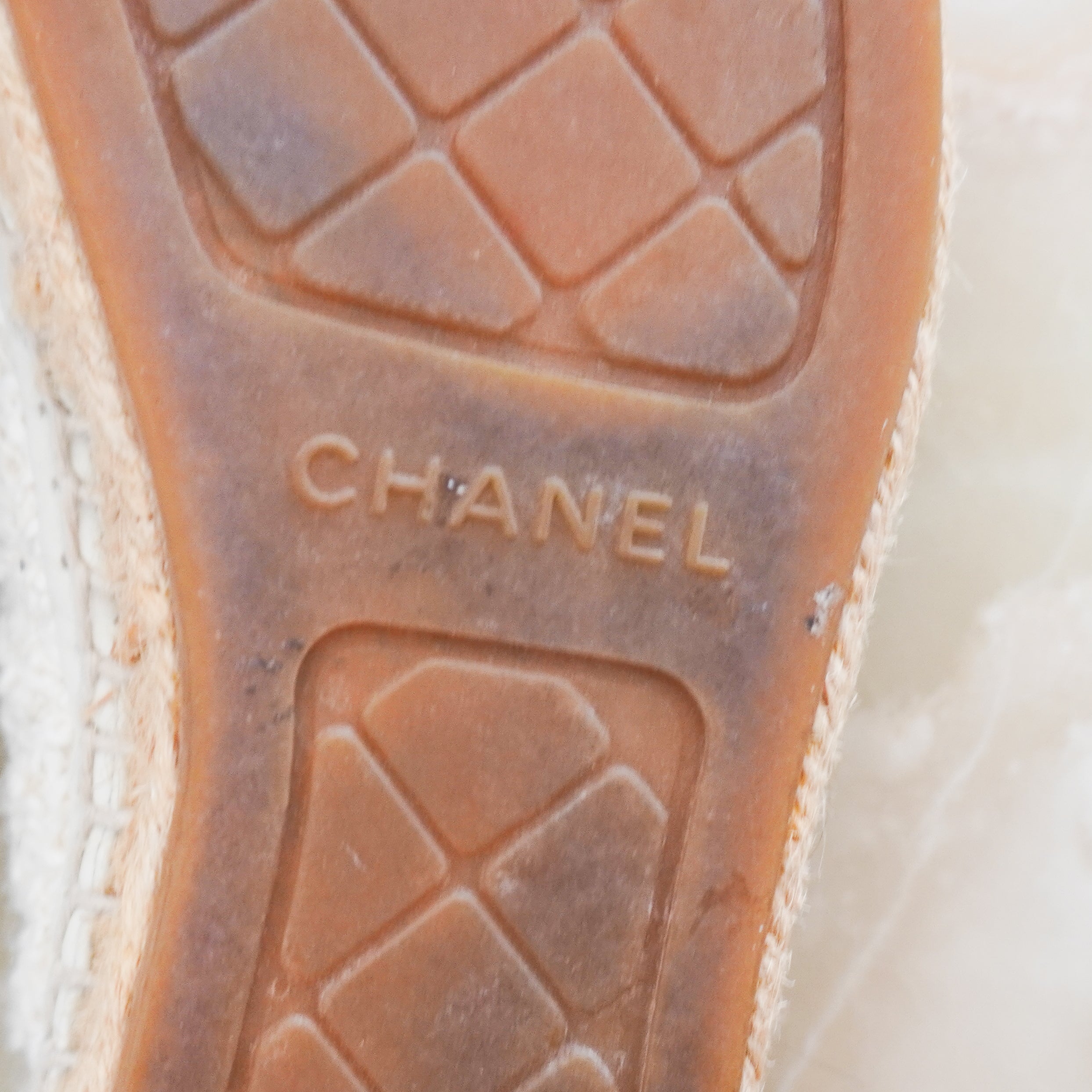Chanel CC Cream Boucle Espadrilles (RRP £730) | Authentic Preloved