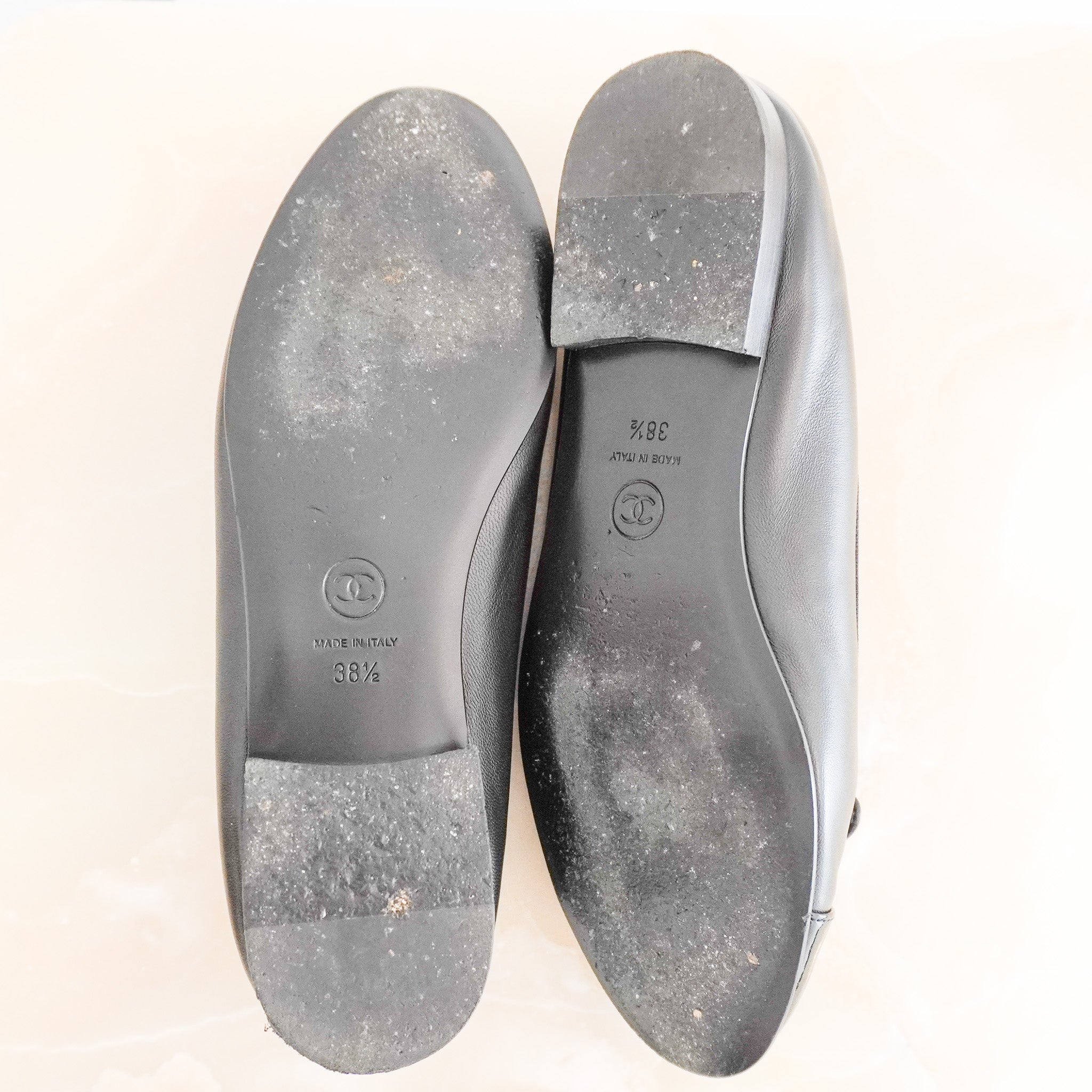 Chanel Black Cap-Toe Ballet Flats RRP £850 | Authentic Preloved