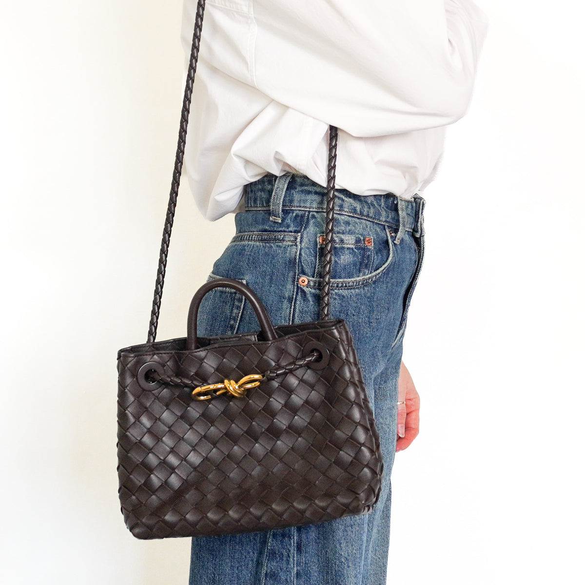 Bottega Veneta Small Andiamo Bag in Fondant (RRP £3650) | Authentic Preloved