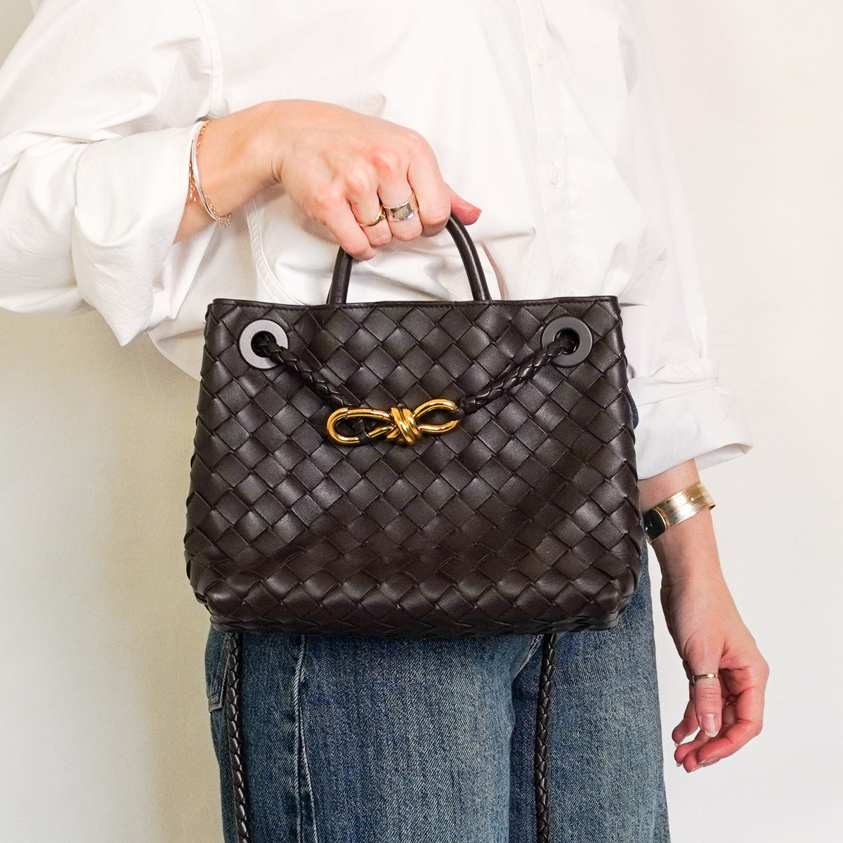 Bottega Veneta Small Andiamo Bag in Fondant (RRP £3650) | Authentic Preloved