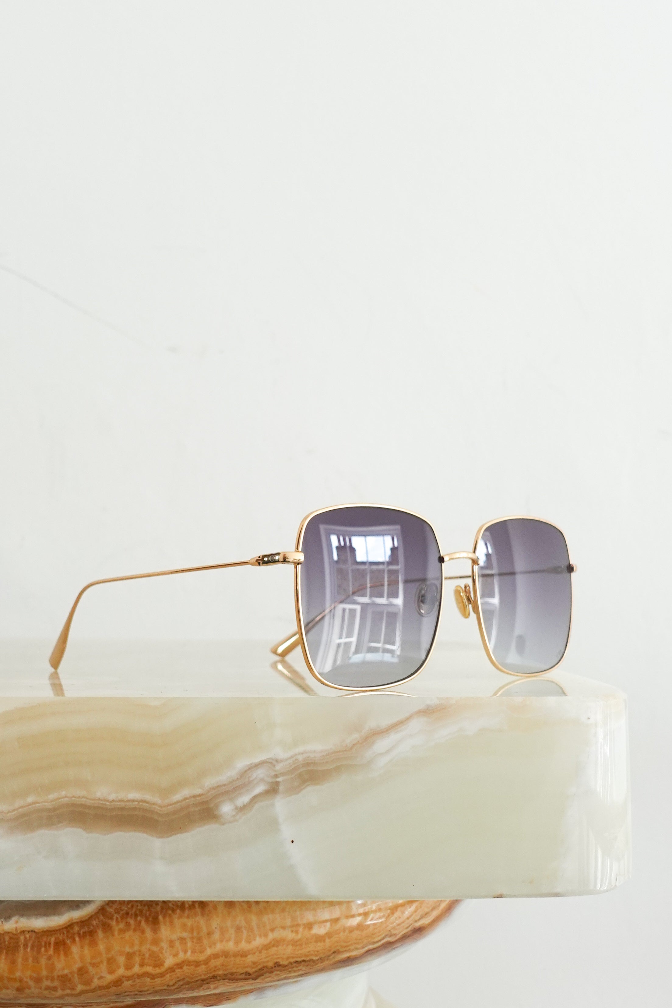 Gold frame square sunglasses