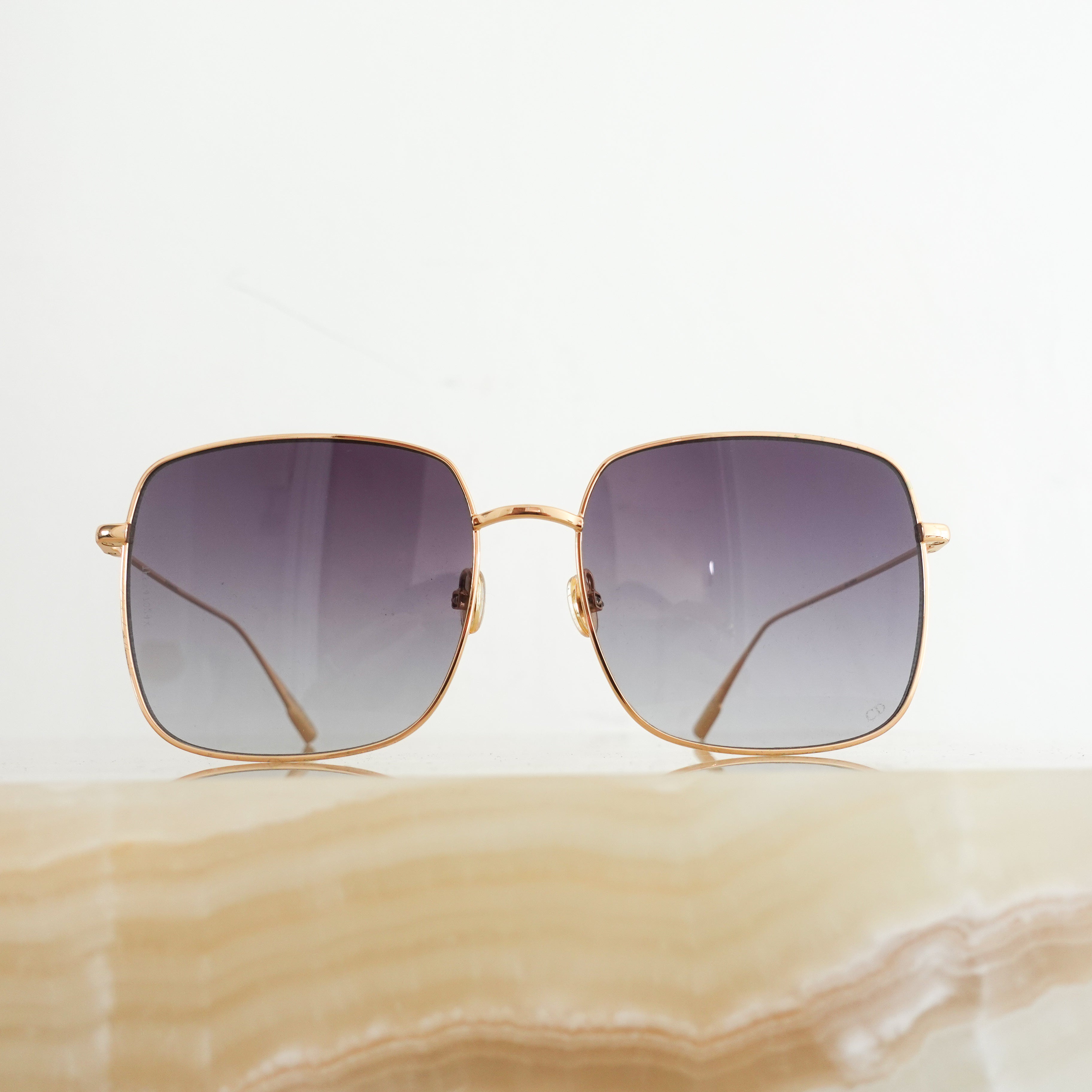 Gold frame square sunglasses