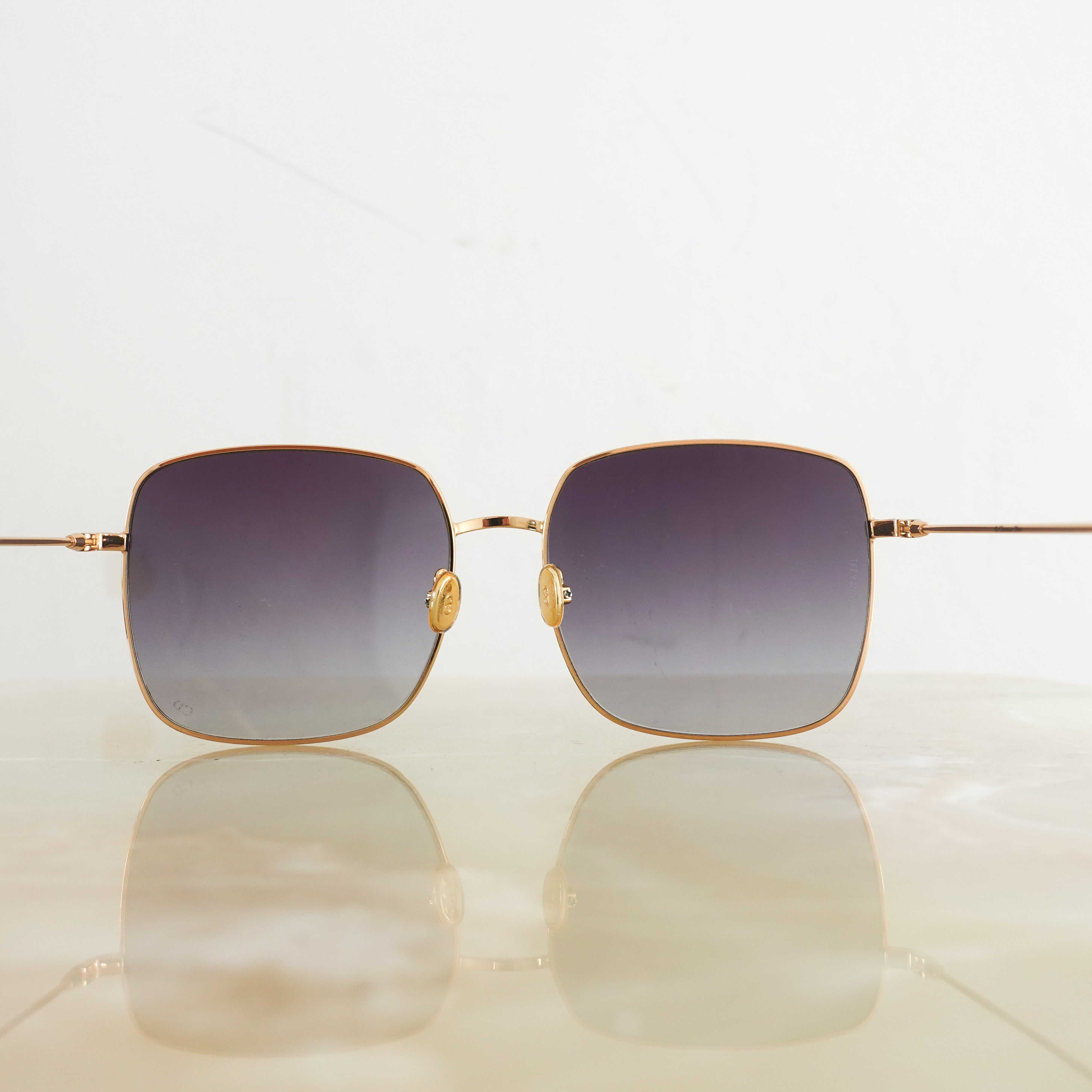 Gold frame square sunglasses