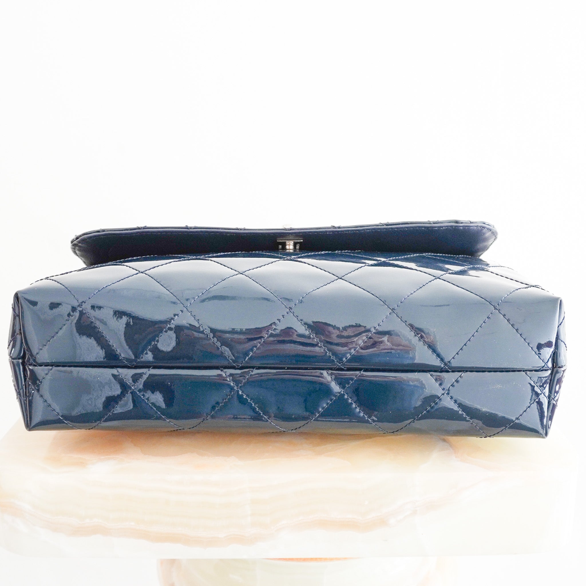 Quilted Vinyl In The Business Flap Bag in Navy RRP £8,200 | Authentic Preloved