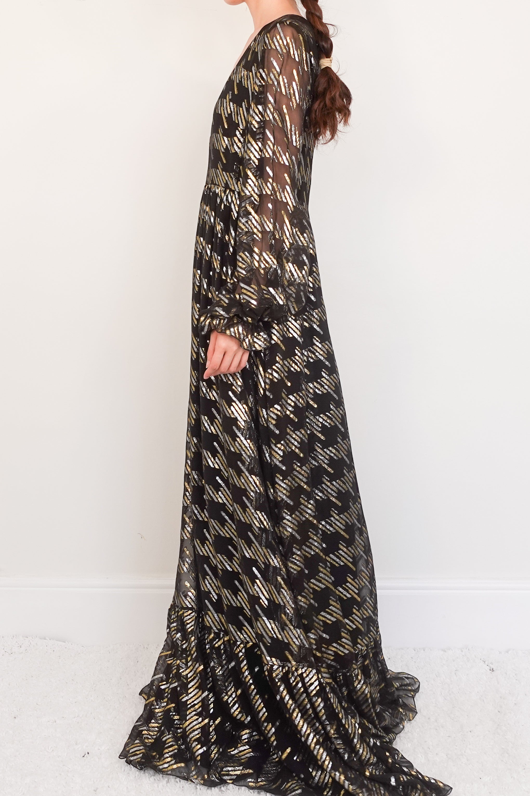 Sheer black maxi dress RRP £1200