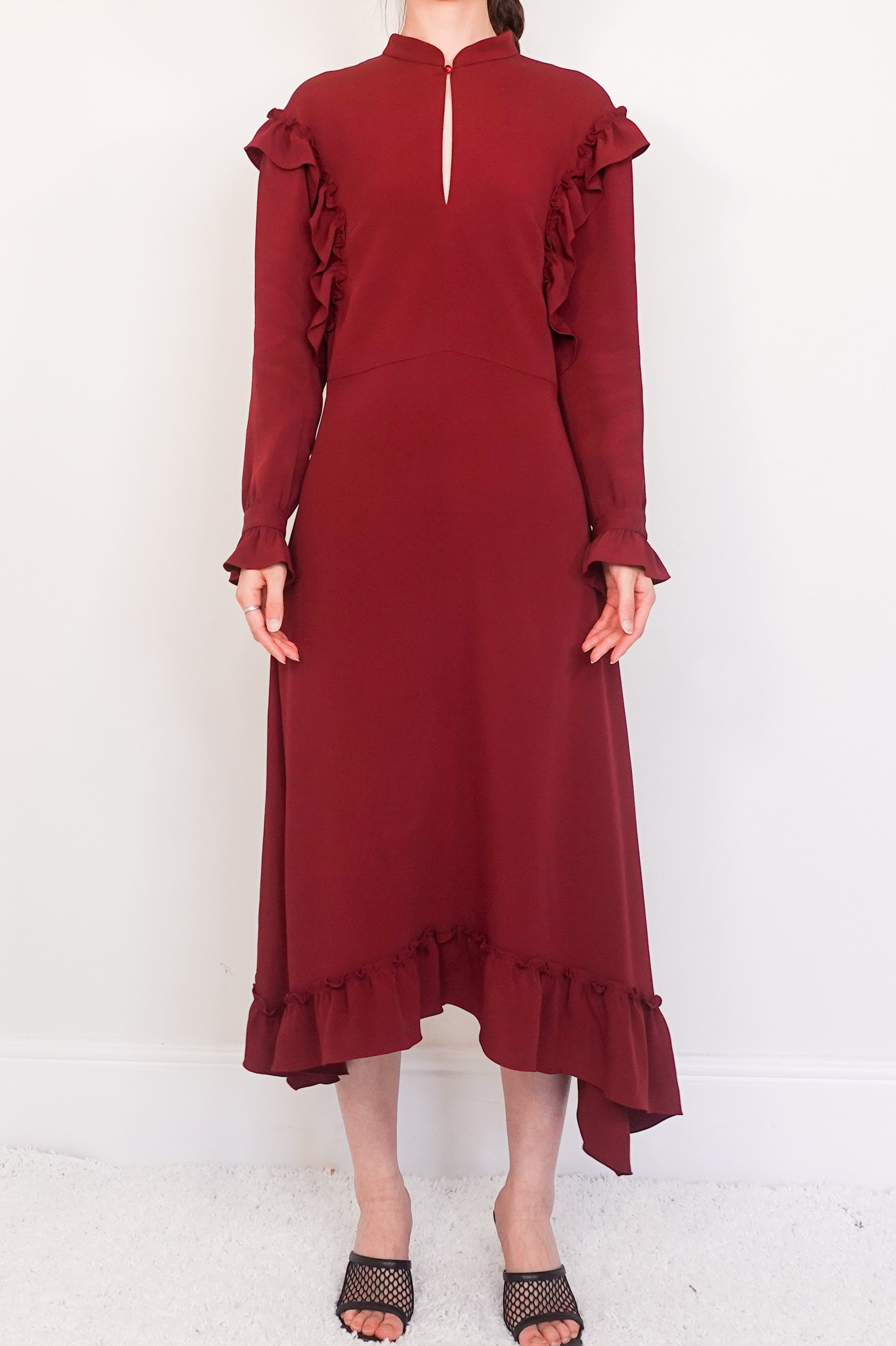 New burgundy midi dress RRP £900