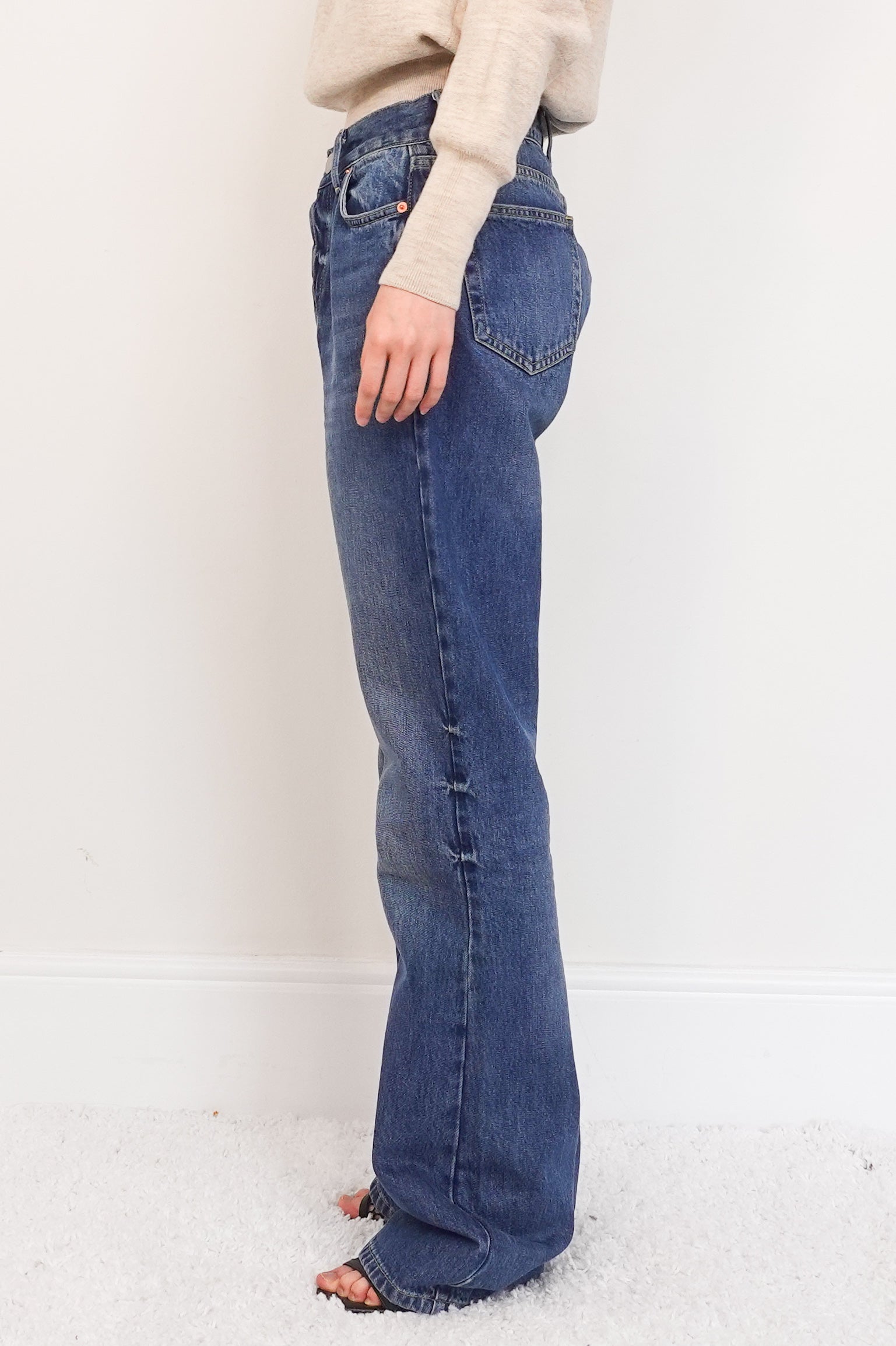 Wide Leg ripped blue jeans