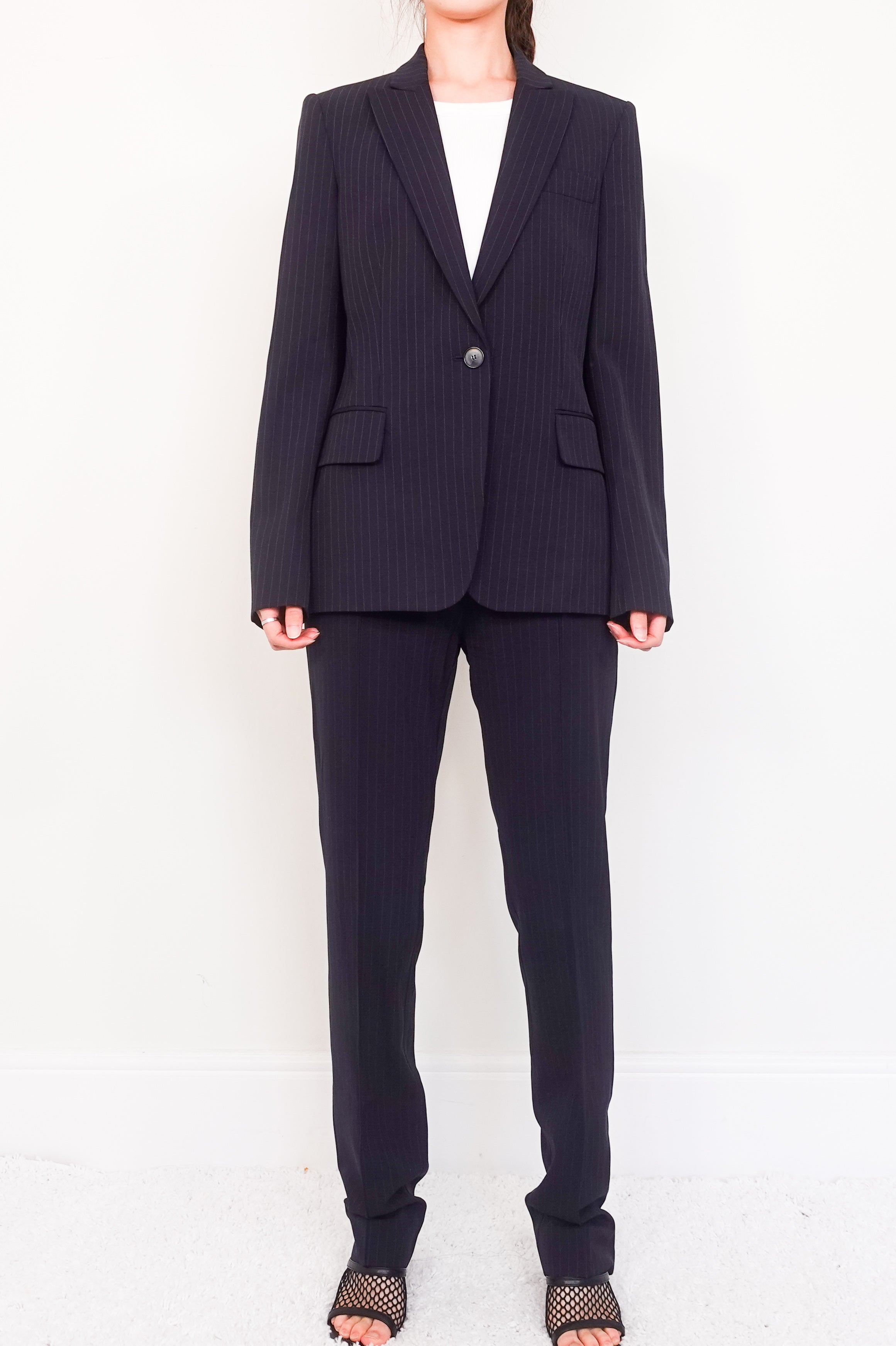 navy pinstripe suit RRP £1500