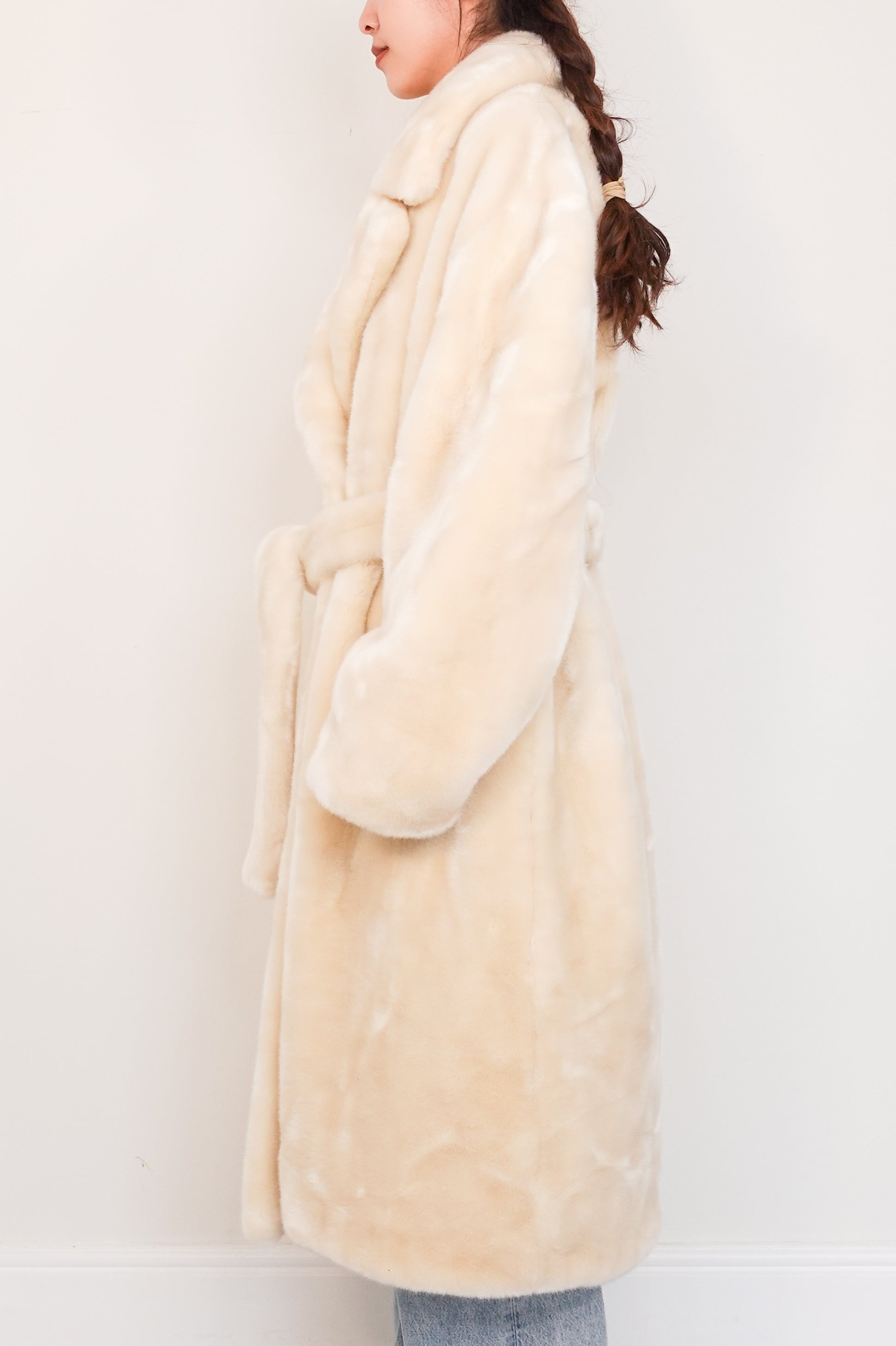 oversized white faux fur coat RRP £1200