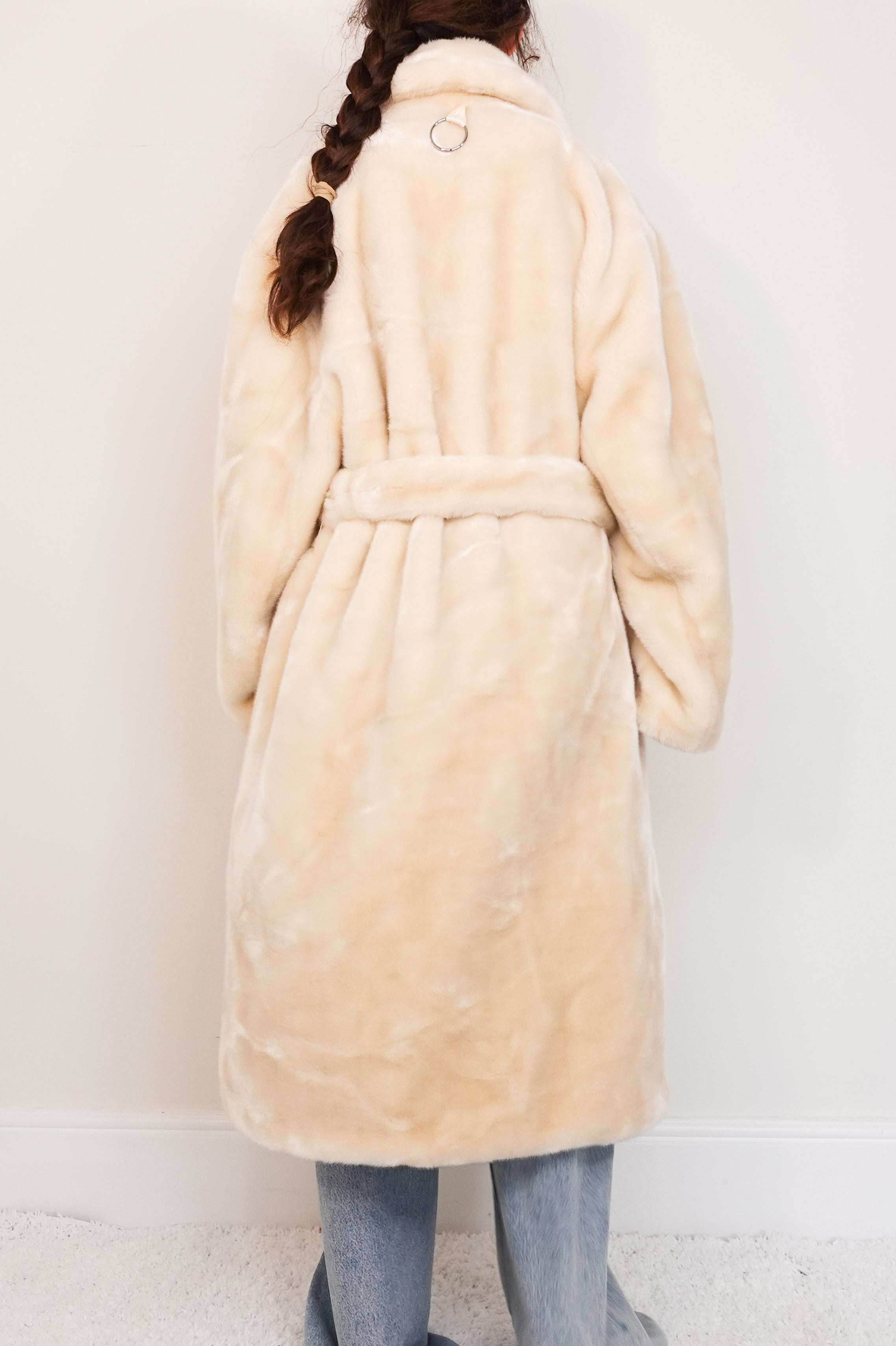 oversized white faux fur coat RRP £1200