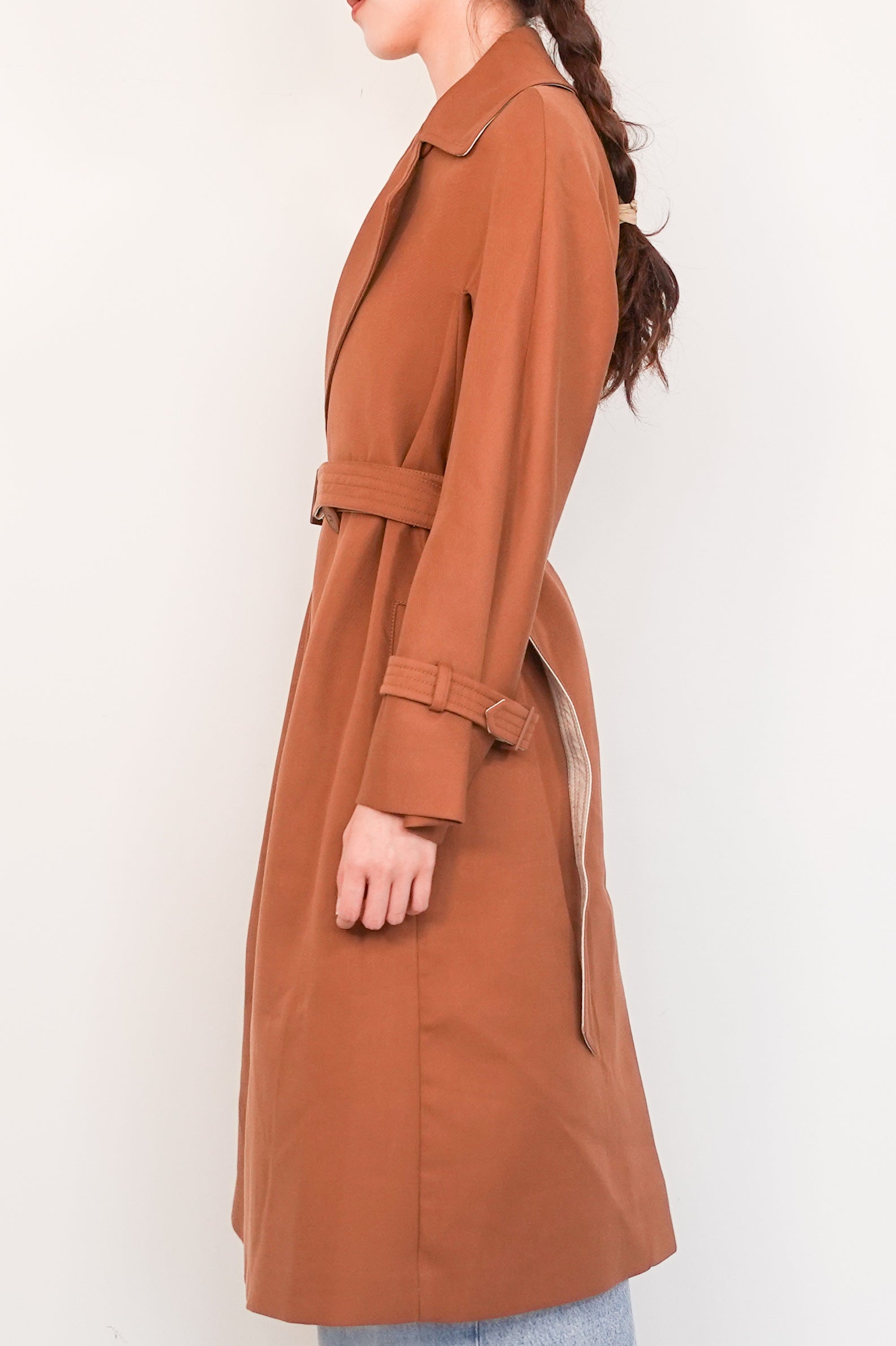 maxi brown trench coat RRP £400