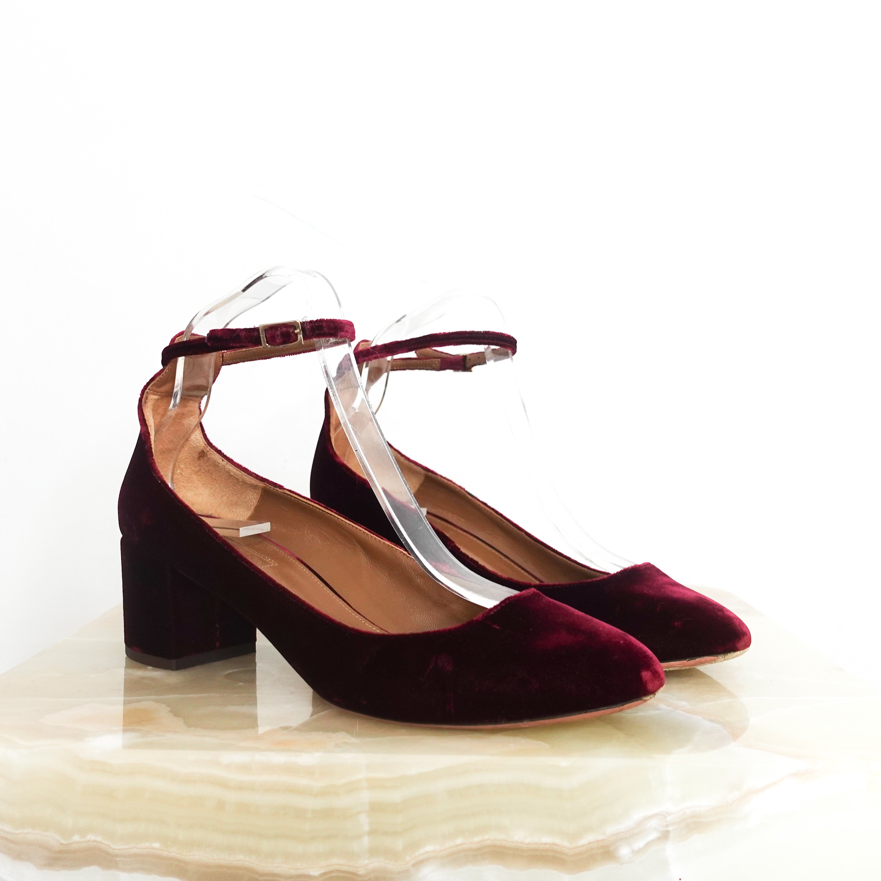 Velvet block heels RRP £620