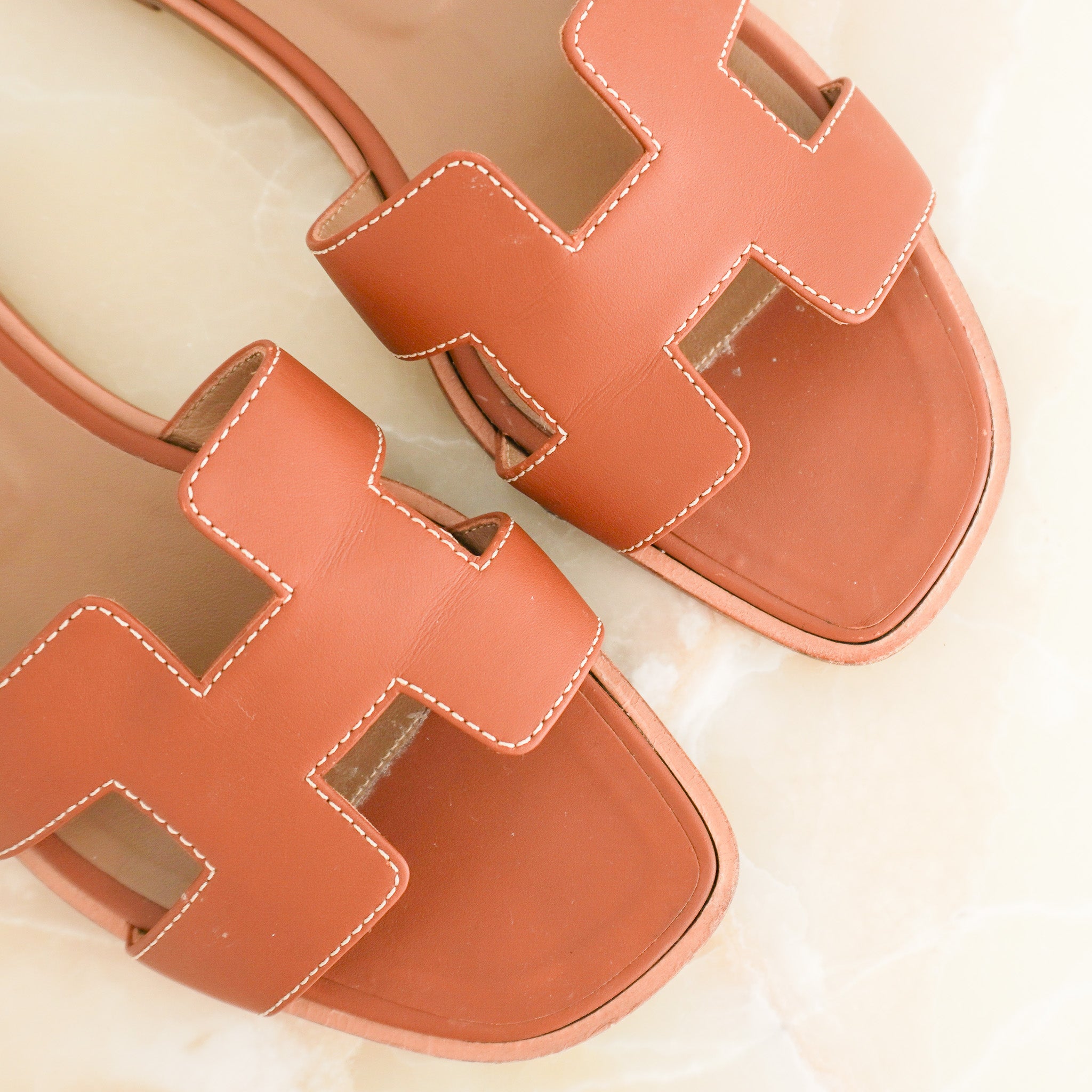Hermes Oran Leather Sandals RRP £790 | Authentic Preloved