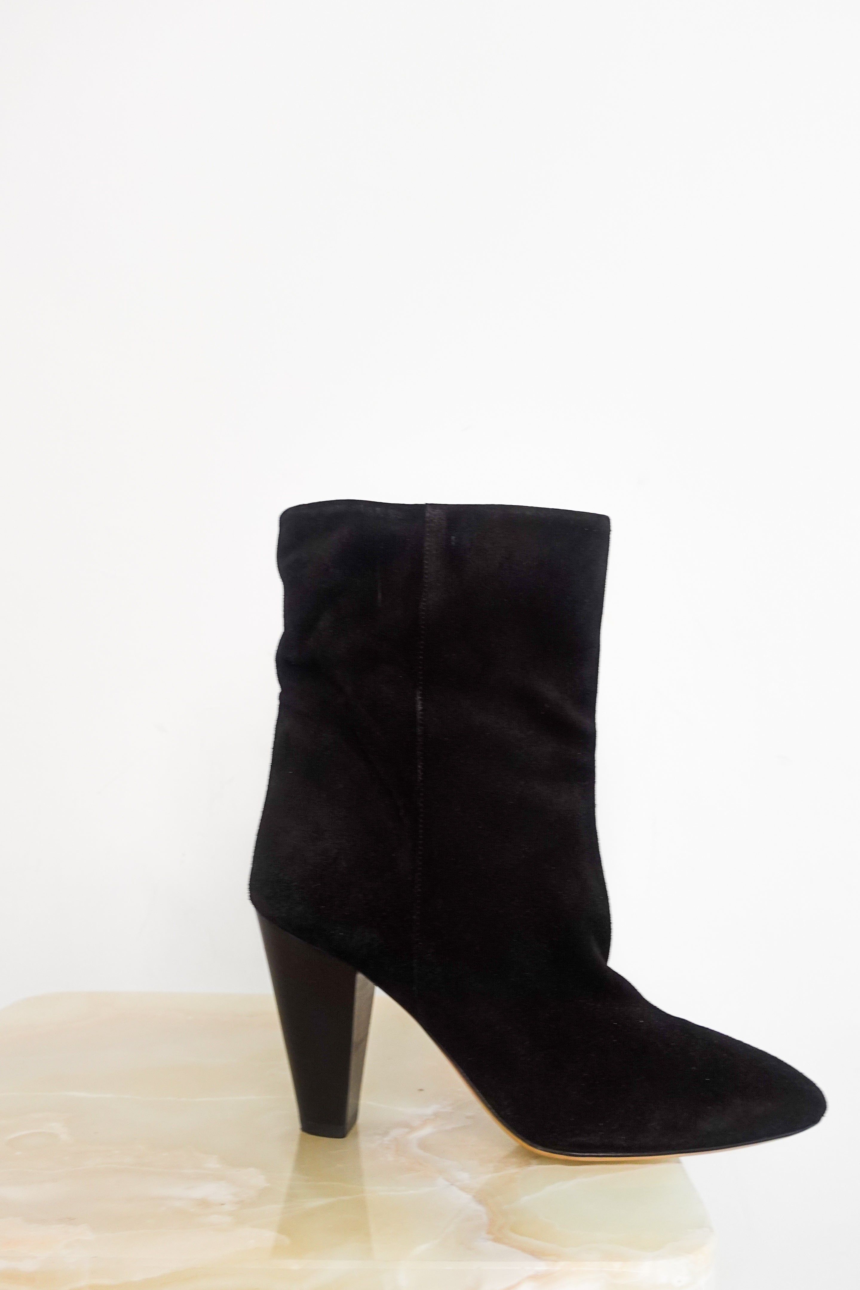 Black suede heeled boots  RRP £700