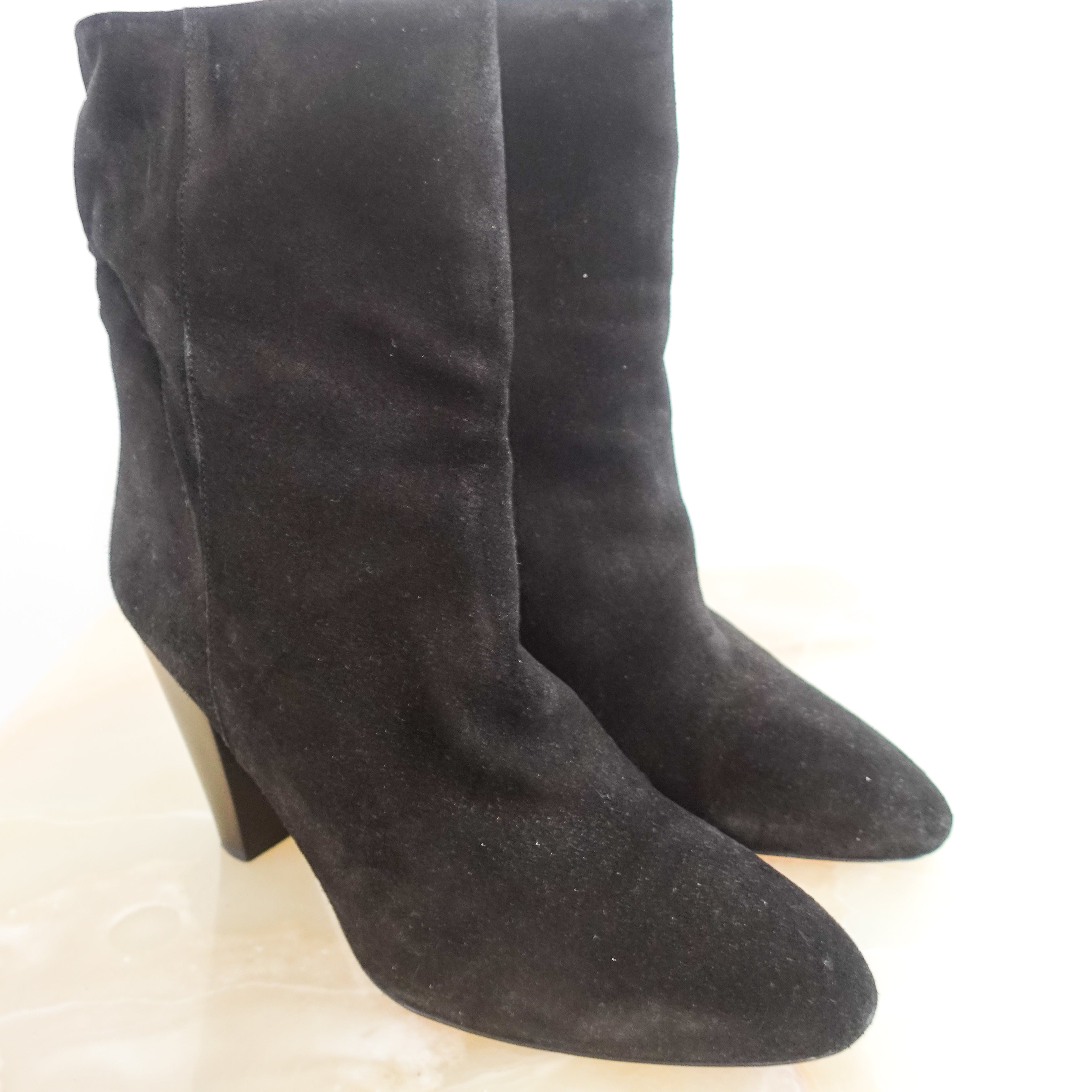 Black suede heeled boots  RRP £700