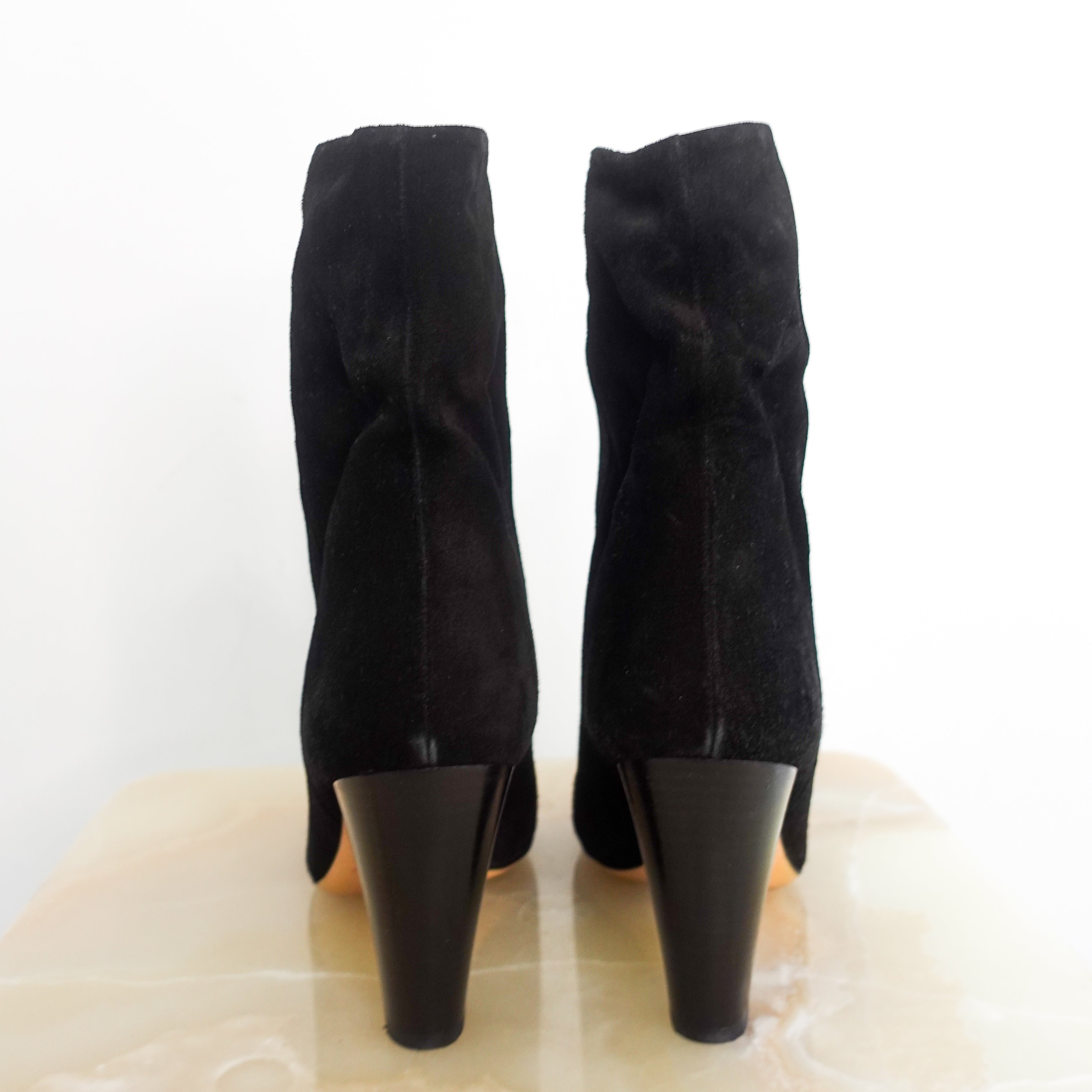 Black suede heeled boots  RRP £700